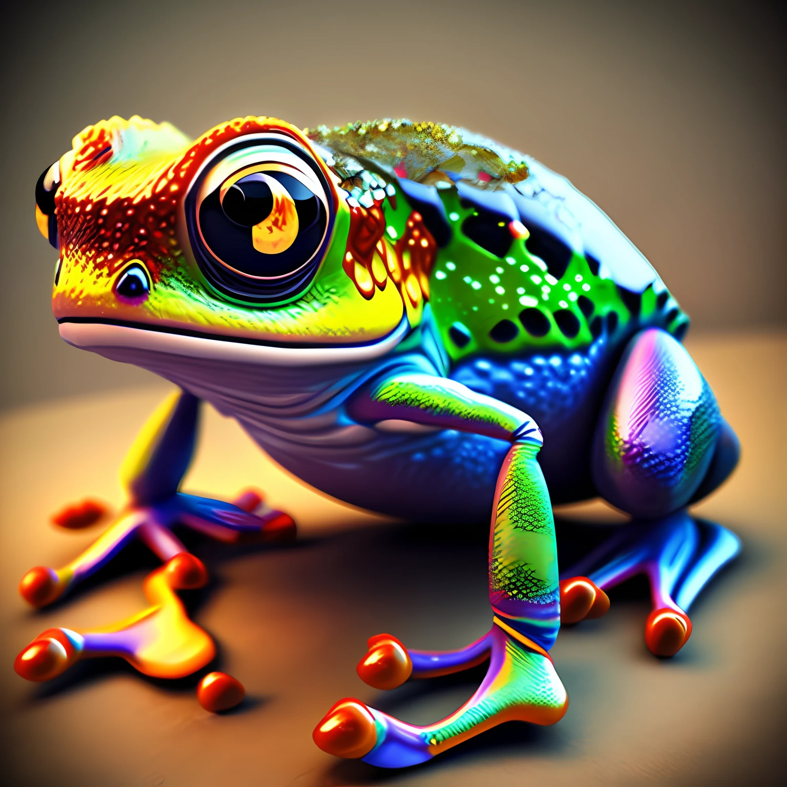 A 3d render of a [frog::creepy alien:8], highly detailed, 8K, stunning, hdr, subsurface scattering, global illumination, cycles, film still, Film-like, bokeh, 3d, RTX, insanely detailed, ornate pattern, fire, embers, ((insect macro)), ((fractal)), volumetric lighting, caustics, 512paintstyle1, Style-Psycho, eonn2, frog