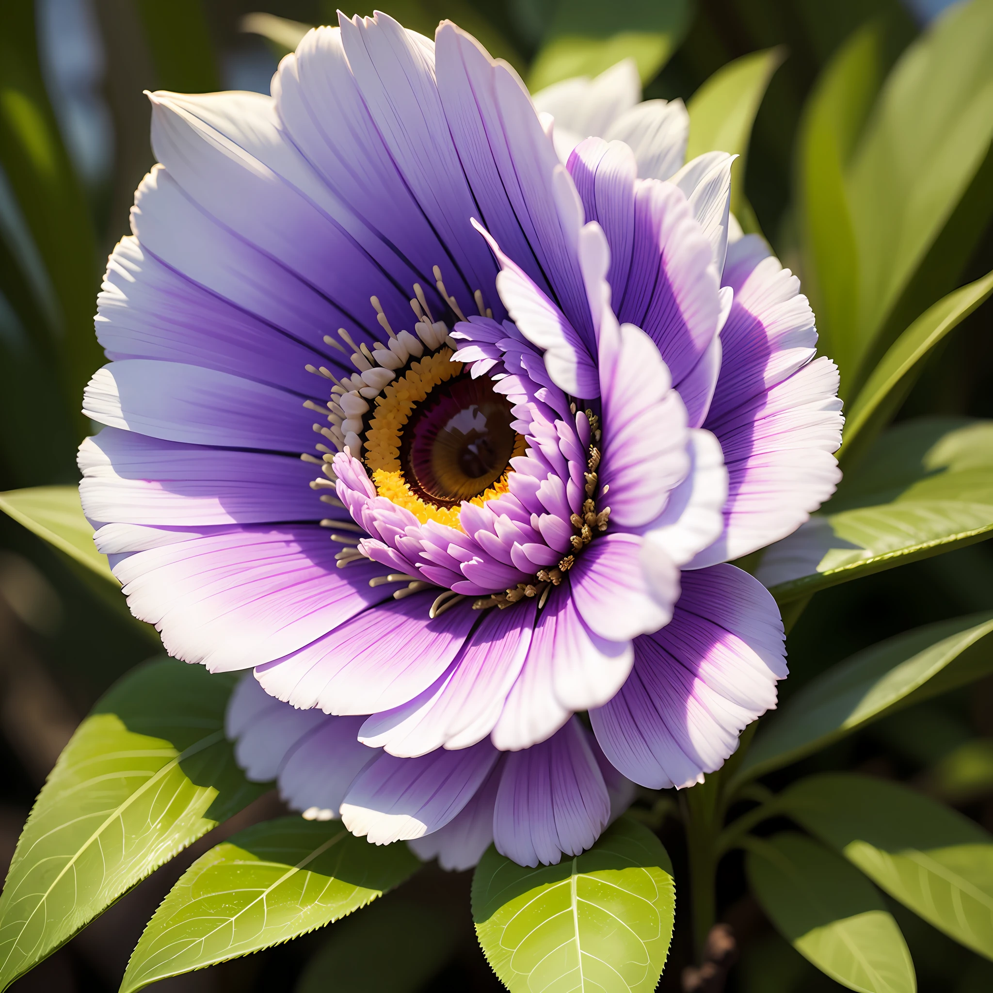 there is a purple flower with yellow center on a green stem, flor violeta, Flor de Edelweiss, Polsangi Violeta, Fotografia macro de 25mm, Macro de 35mm | |, 3mm macro launch, 35mm macro launch, Foto tirada com Sony A7R, Beautiful image, Tiro em Sony A 7, macro 20mm --auto