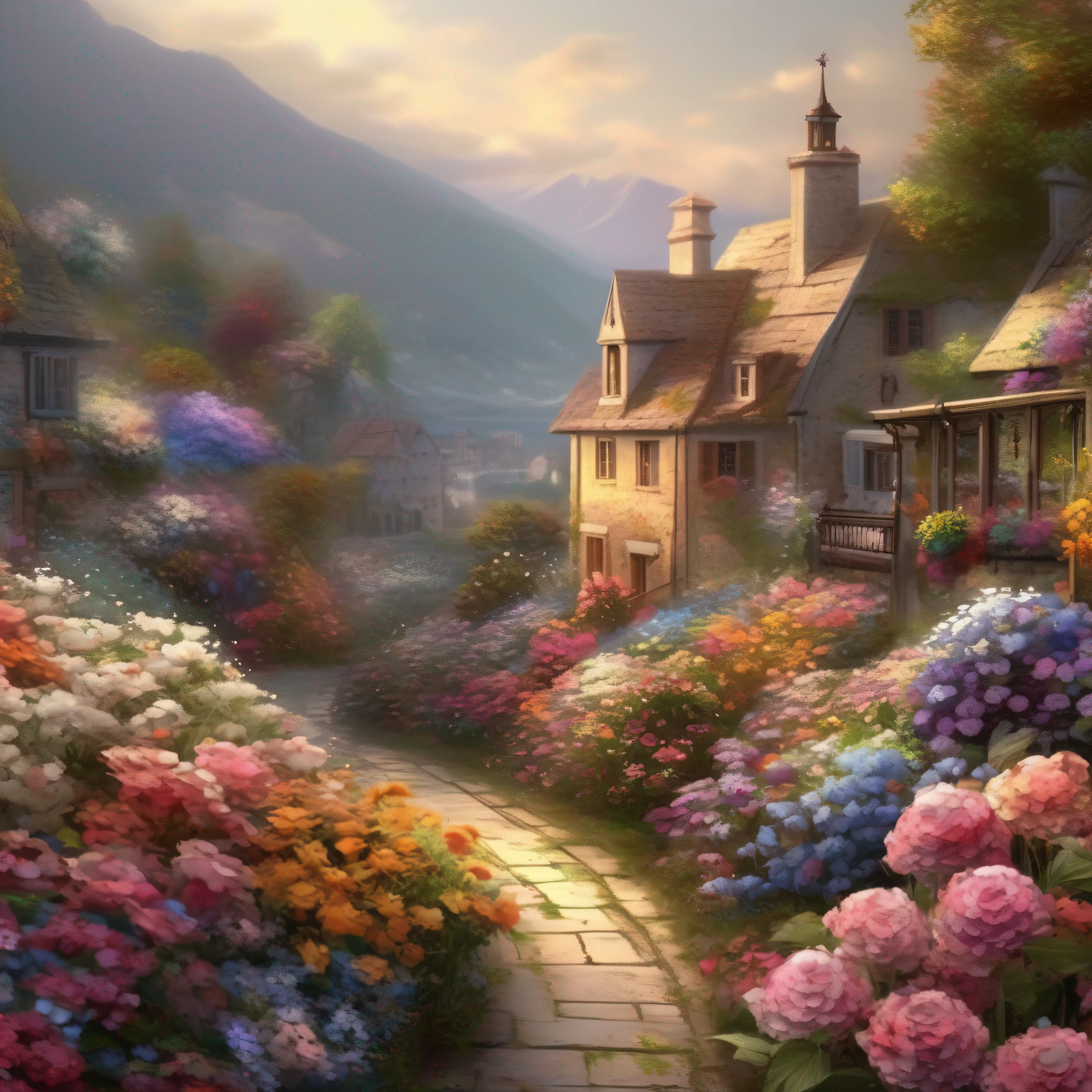 A beautiful flower，Beautiful art UHD 4 K, Detailed scenery —width 672, author：Franz Hergi, scenery art detailed, 8K high quality detailed art, 4k highly detailed digital art, beautiful high resolution, 4 k matte thomas kinkade