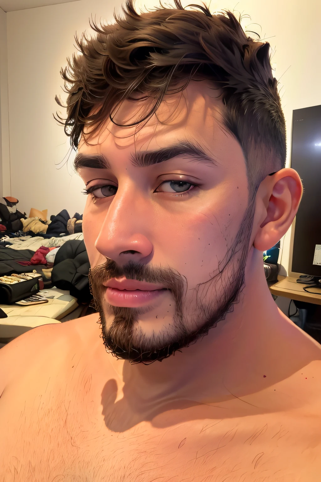 homem lindo, homem de barba, wagnerbittencourth, wagnerbittencourth2, estilo wtrcolor, (rosa) arte digital, arte oficial, soprado pelo vento, obra-prima, lindo, ((aquarela)), respingos de tinta, detalhes intrincados. Grande detalhe, [pingando: 0,7], Trending na Artstation, Rachel Walker, (aquarela)