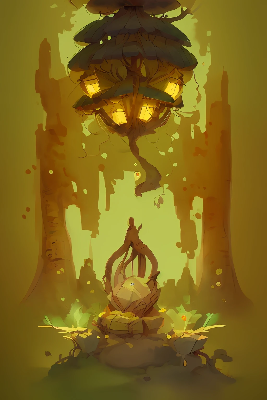 desenho animado de um pequeno monge sentado em um templo com uma lanterna acima, inspirado em Goro Fujita, monge meditar, a beautiful artwork illustration, monge, Arte no estilo de Guweiz, Tithi Luadthong, budismo, Loish e Goro Fujita, serene illustration, Directed by: Goro Fujita, Guweiz, Fundo do templo