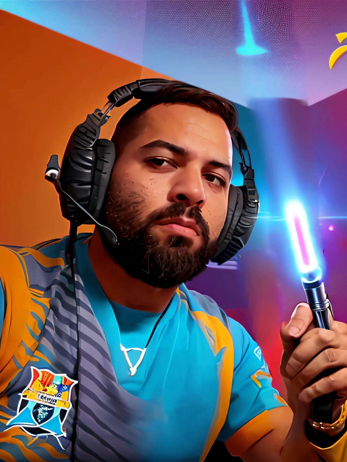Segurando um Sabre de luz jedi obion kenobi