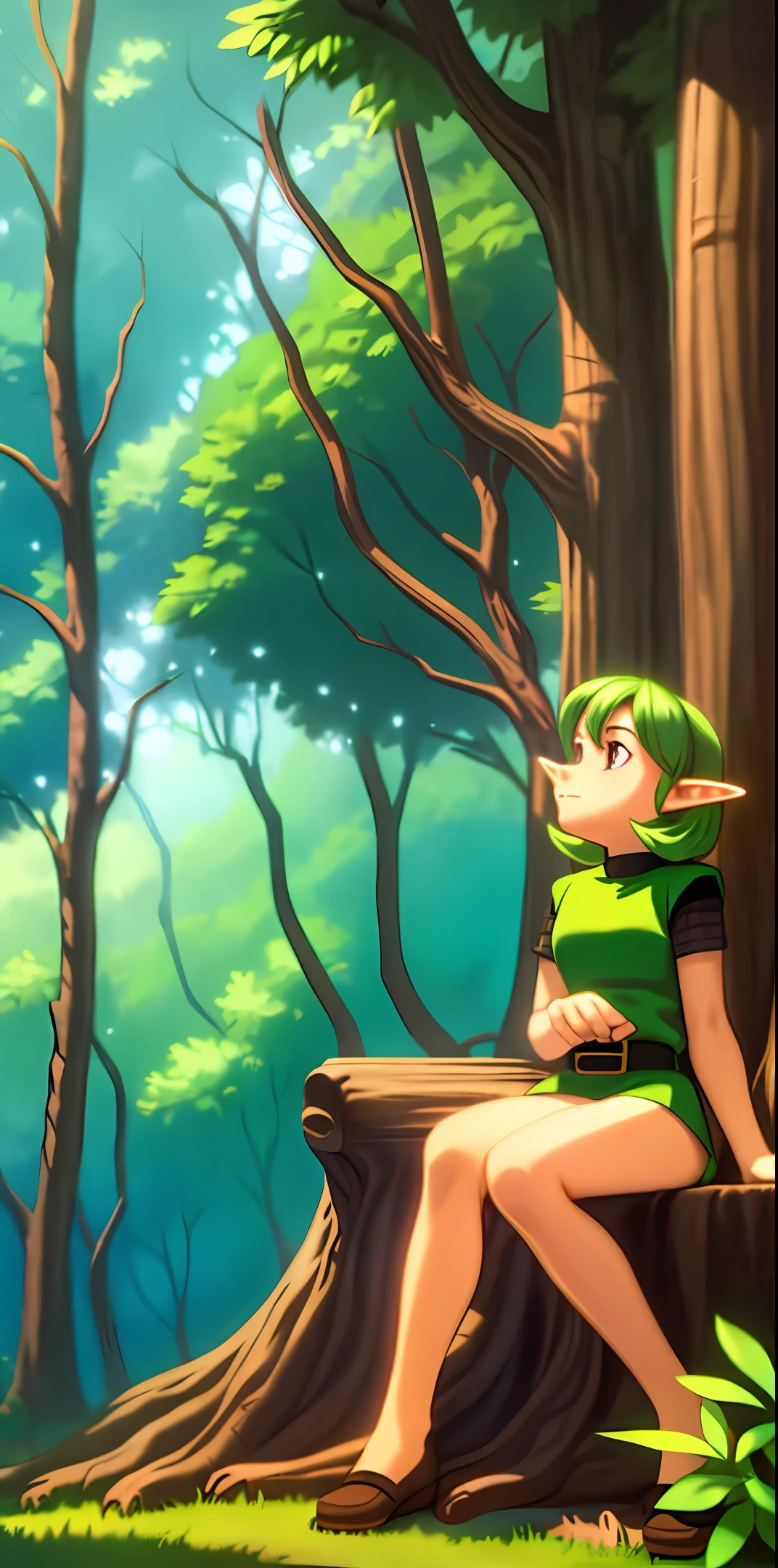 An elf girl in the forest