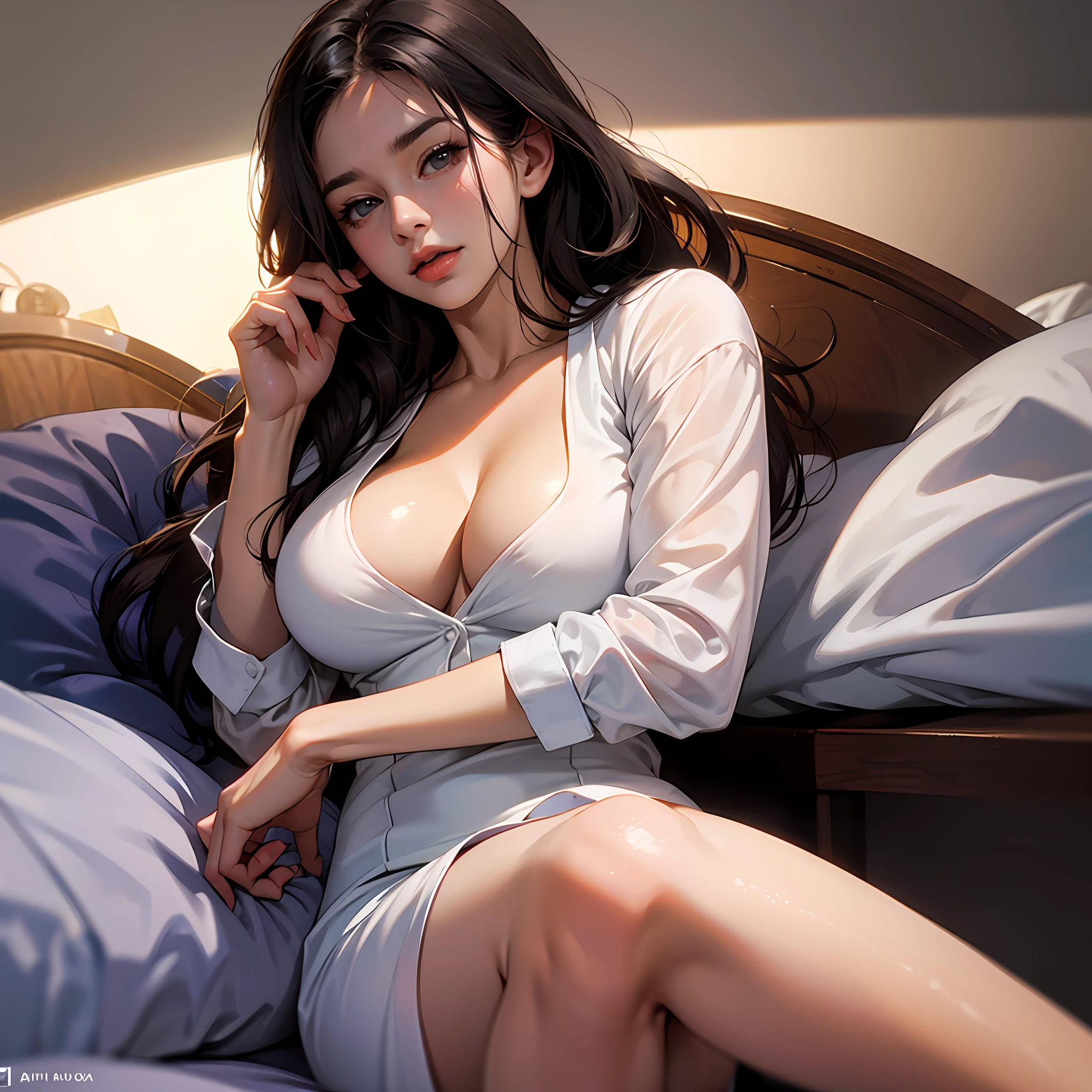 Lori huge breasts cleavage,Lying in bed,Open legs,cum shots --auto