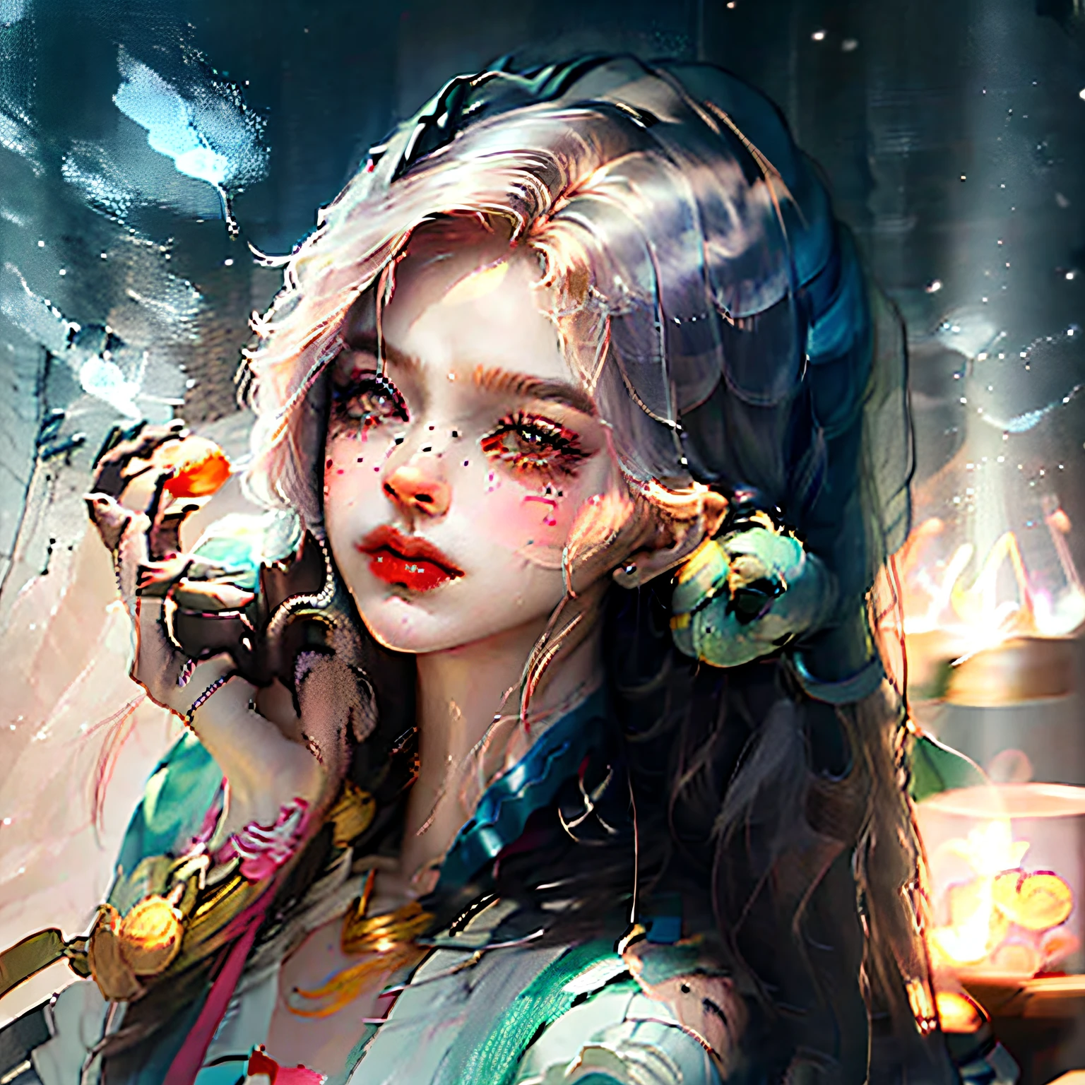 adolable,Pure,s girl,light make-up,Goose egg face,length hair,fine eyebrows,round eye,tear-mole,Occasionally ponytail,Thick lower lip --auto