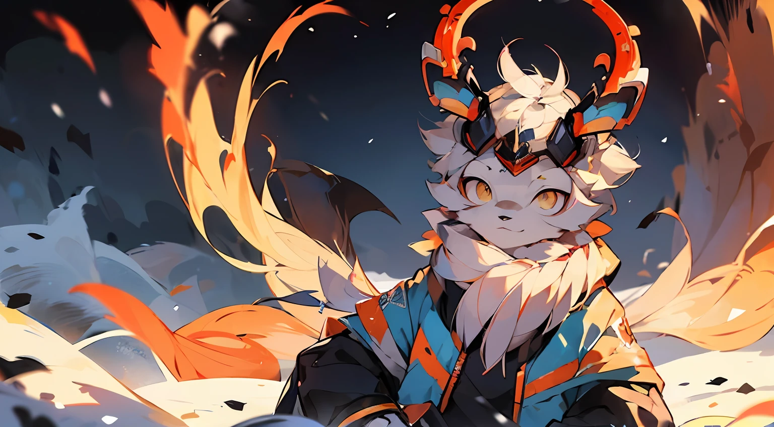 ((best qualtiy)), ((tmasterpiece)), (the detail),((Anthropomorphic illustration)),Tibetan antelope,Jumping Tibetan antelope,Tibetan antelope under snowy mountains,hyperreaistic,cyber punk style --auto