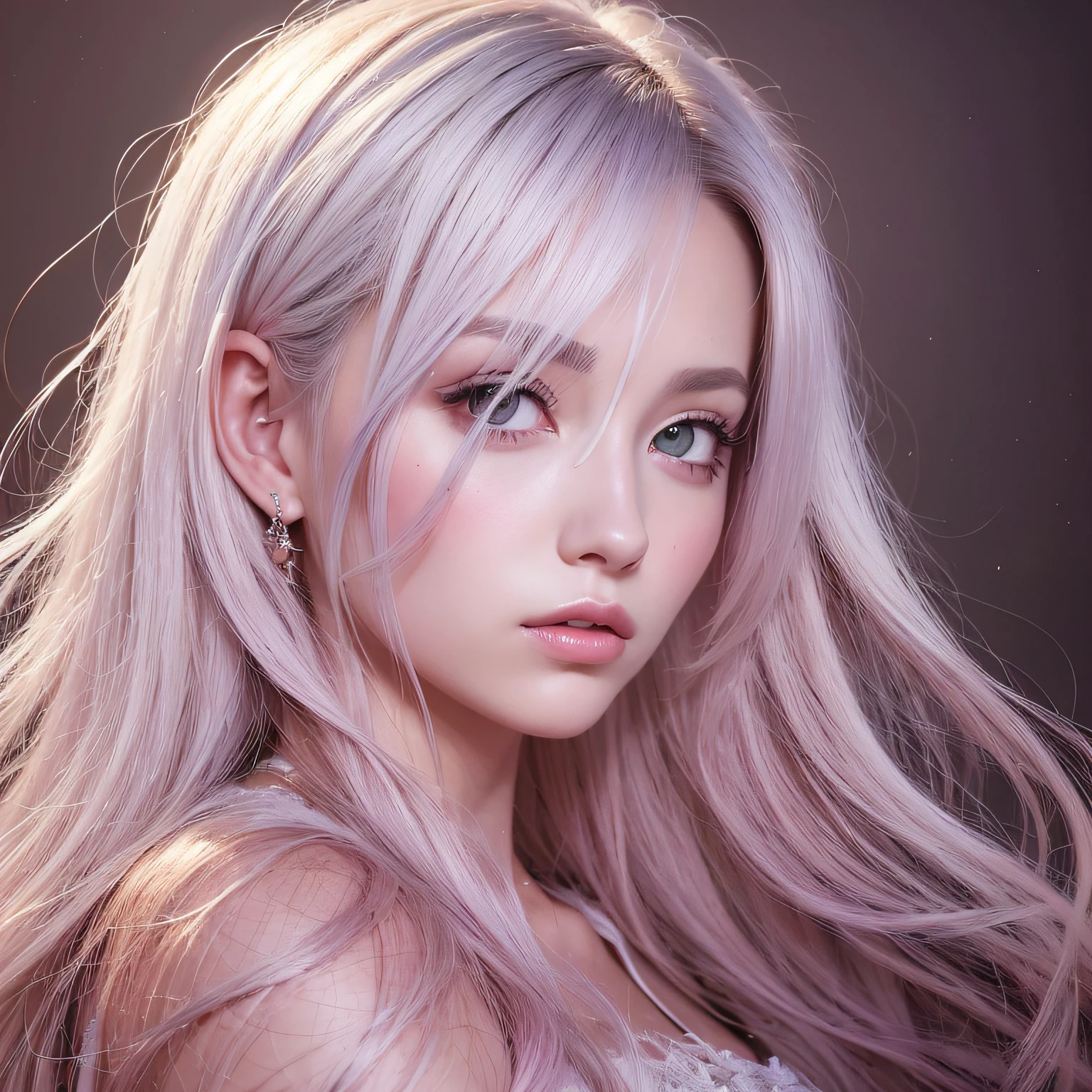 Pale white hair Light pink skin, Menina anime com cabelo longo soprando no vento, glowing flowing hair, linda arte digital linda, flowing glowing hair, lindo arte digital, stunning digital illustration, bela arte digital, bela arte digital, linda pintura digital, beautiful illustration digital, arte digital muito bonita, epic digital art illustration, Digital painting nice, pintura digital impressionante, beautiful flowing hair, arte digital impressionante, Ultrarrealista, with special attention to detail.