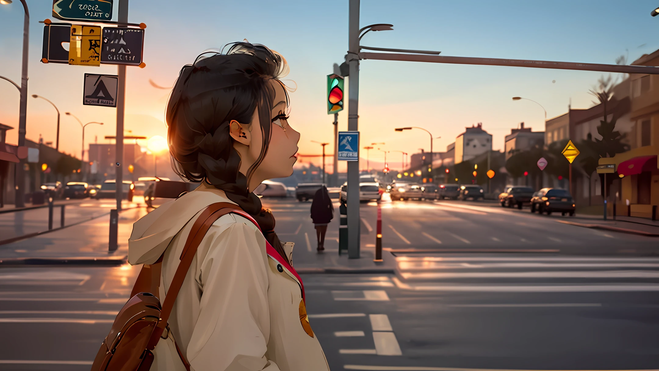 the setting sun,s girl,the street,teardrop