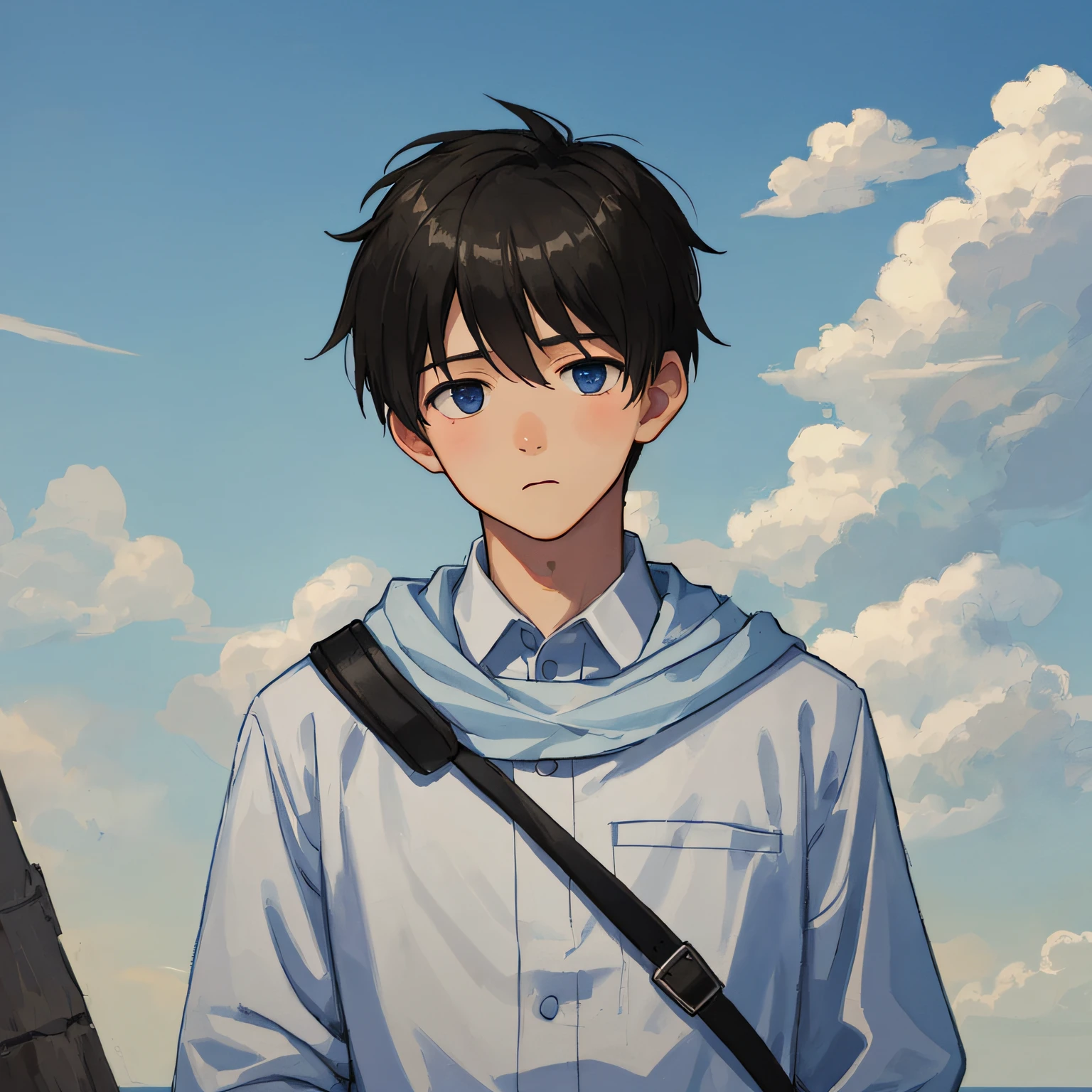 Anime boys have planes on their heads,The background is clouds, An anime cover, Planes, Planes, Planes, ( ( Makoto Shinkai ) ), author:Kikukawa Sakaeyama, Makoto Shinkai!, in the style of makoto shinkai, kaworu nagisa, author:Nobusada Yanagawa, author:Uesaka Seka,the watercolor style --auto