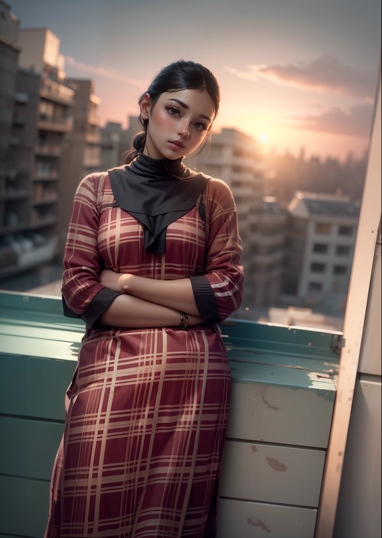 Background Big House cute girl with Punjabi