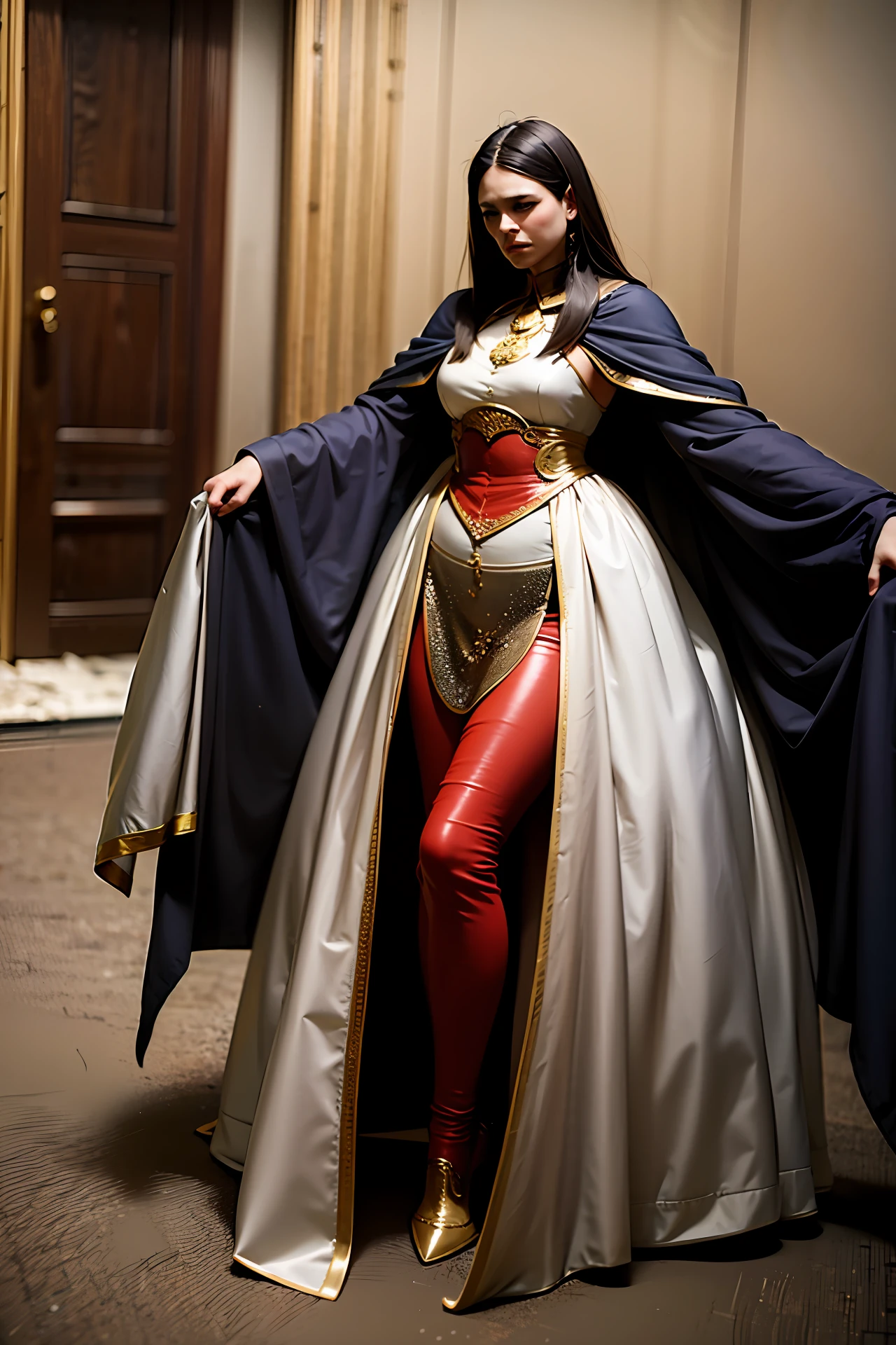 femele，long legged，scowling，Bad people，Female emperor，interaction，The private parts are exposed，pets
