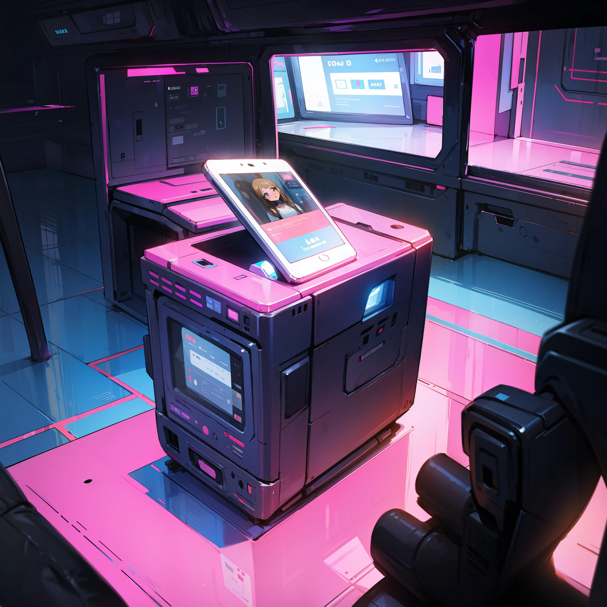 One of the technological Jo inside with blue and pink mat --auto