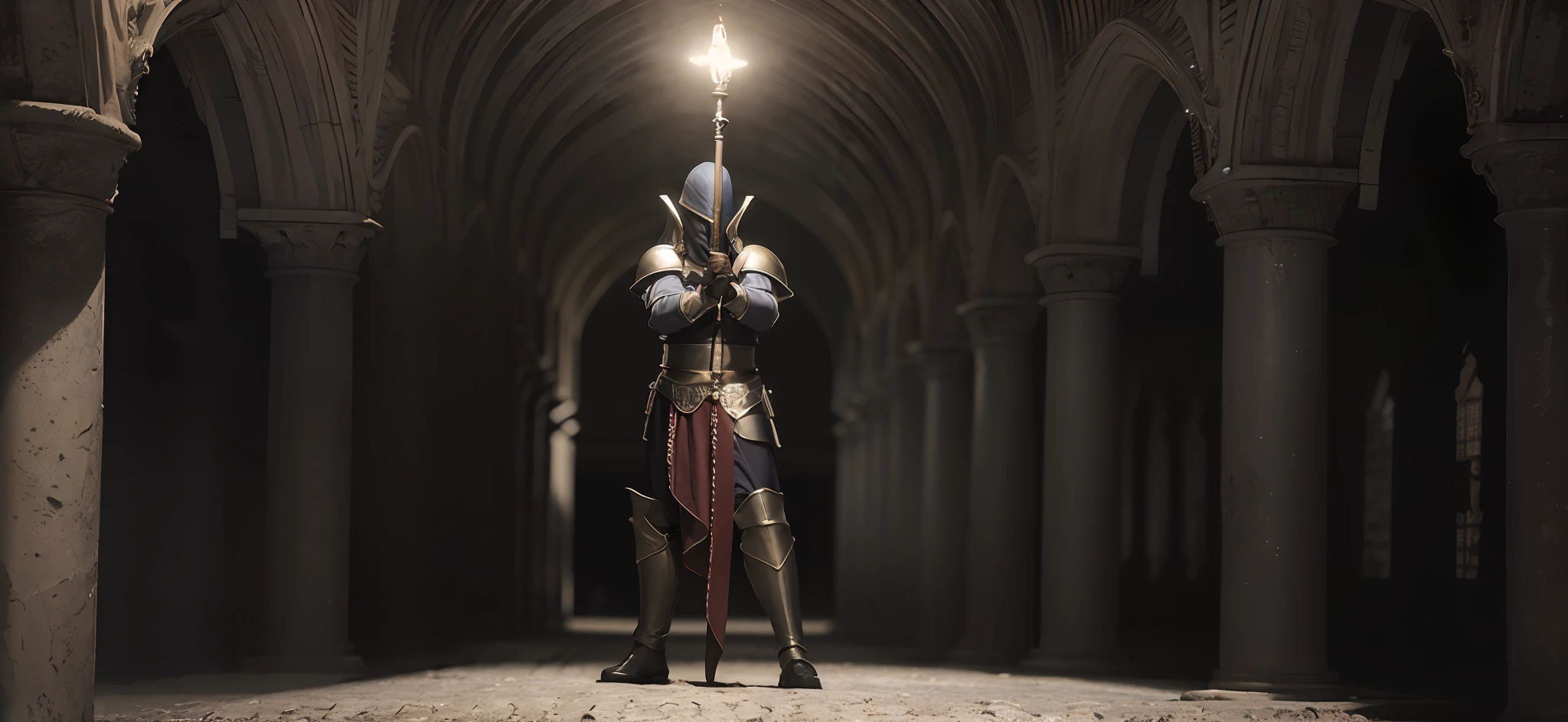 der riese, Protoss, Black Plate Armor, Four arms, German two-handed sword, North Sea, Renaissance, Gothic art, Cinematic lighting, first person perspective, 8K, High quality, 巨作,Religious atmosphere,Classical era