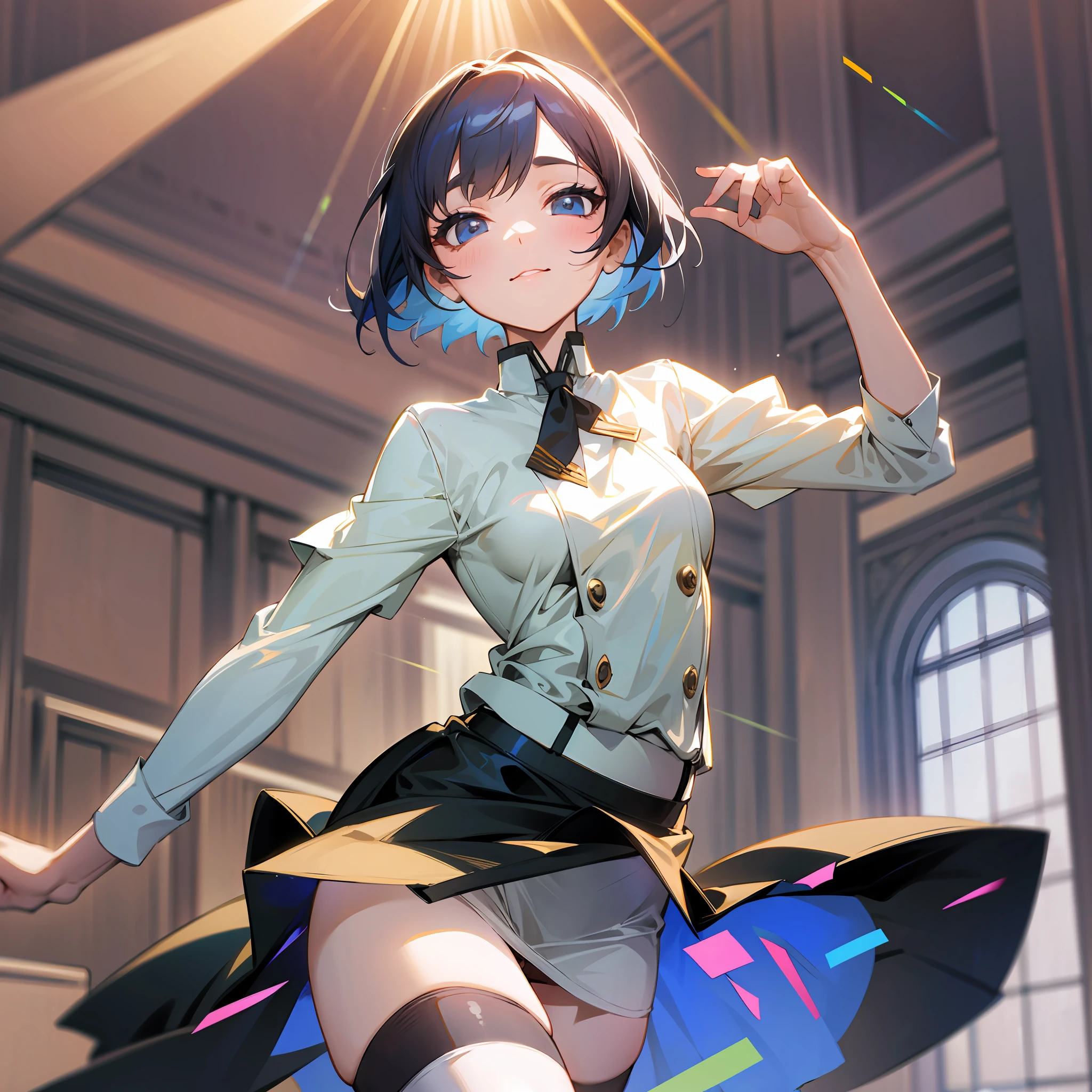 Short skirt, really dancing girl, stockings, top half --auto --s2