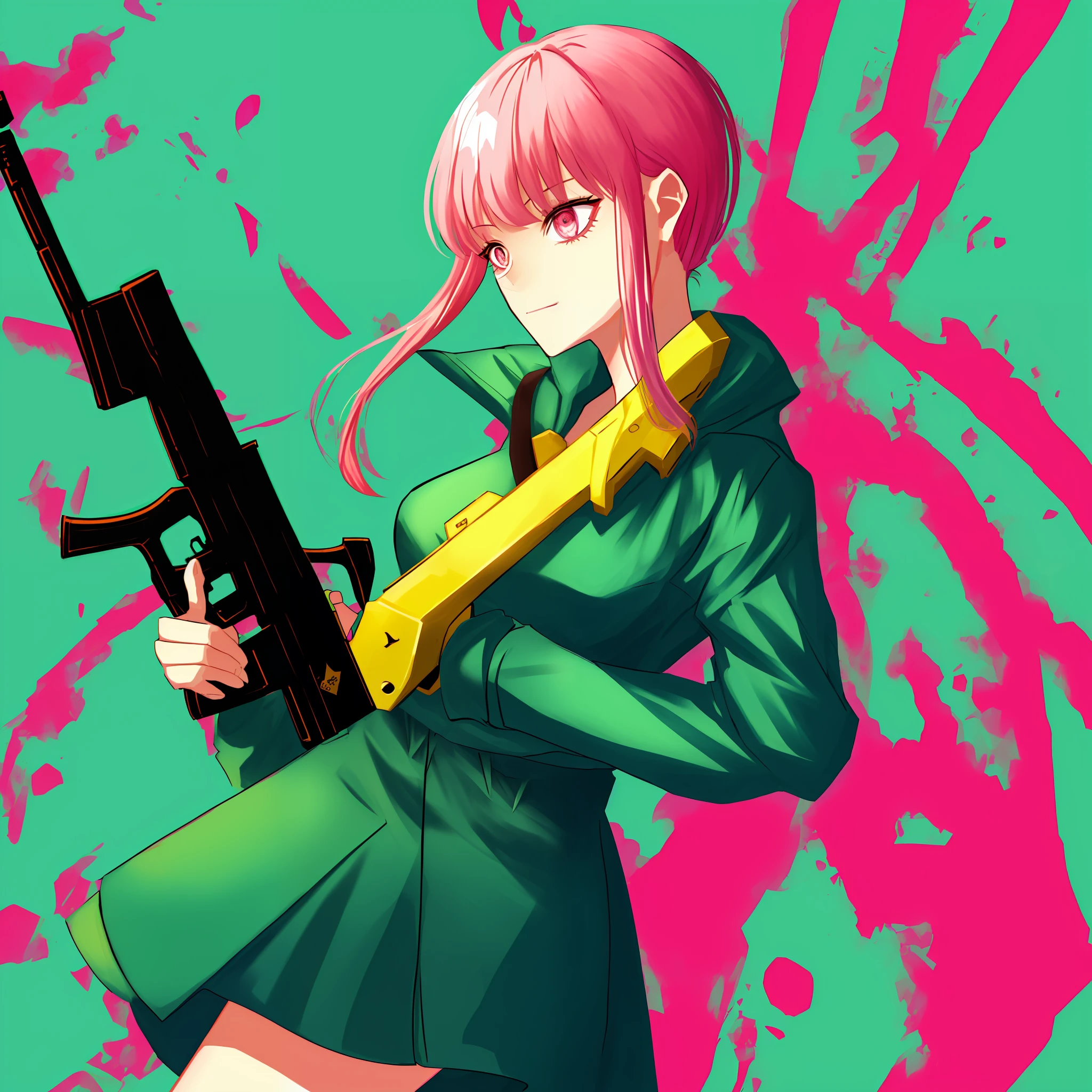 Pink AK47, Black, Kizi，Pink dream background