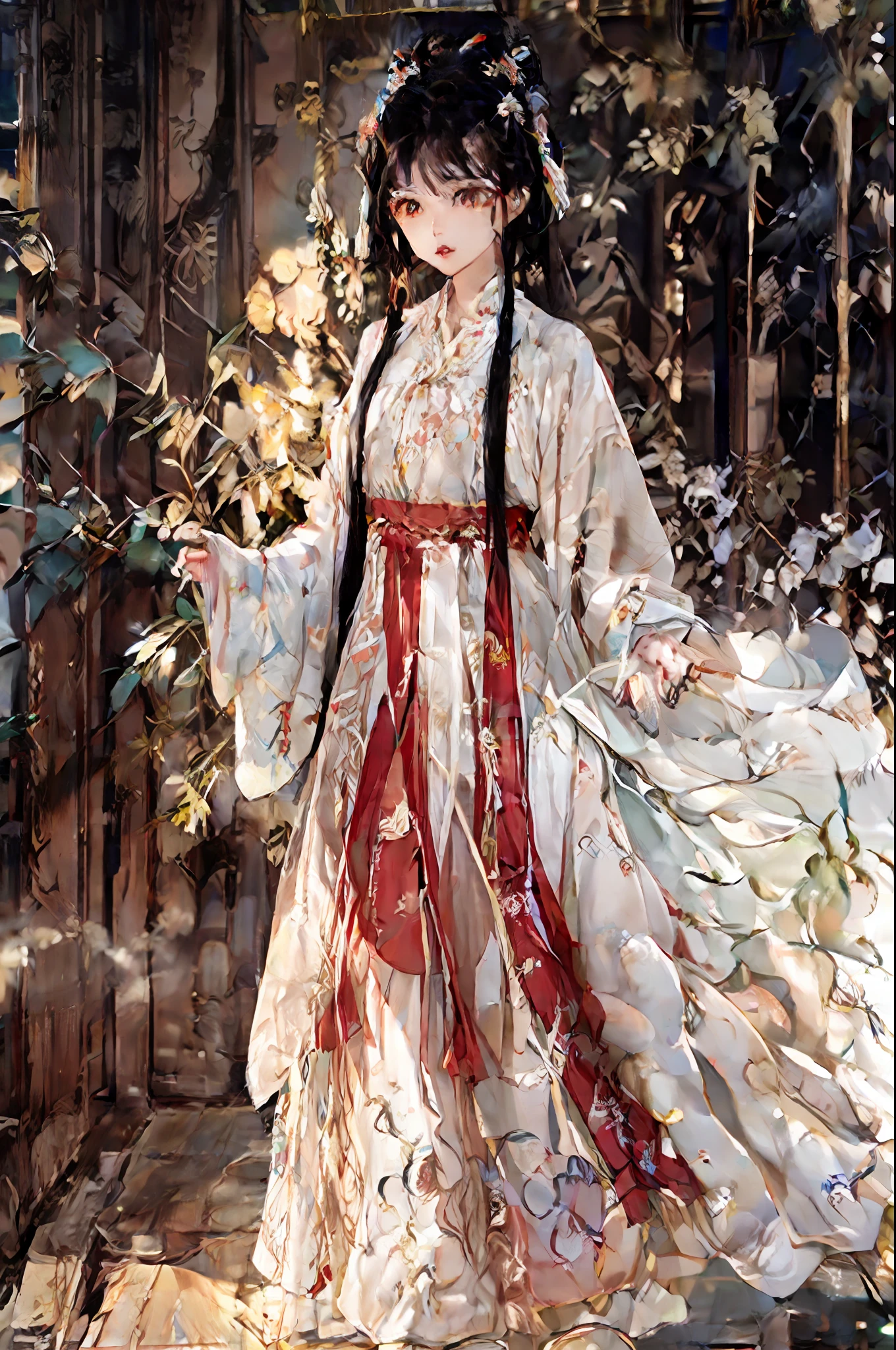 a close up of a woman with long hair and a white dress, white haired deity, beautiful character painting, flowing hair and long robes, by Yang J, with white long hair, with long white hair, guweiz, artwork in the style of guweiz, the piercing stare of yuki onna, anime character, by Zeng Jing