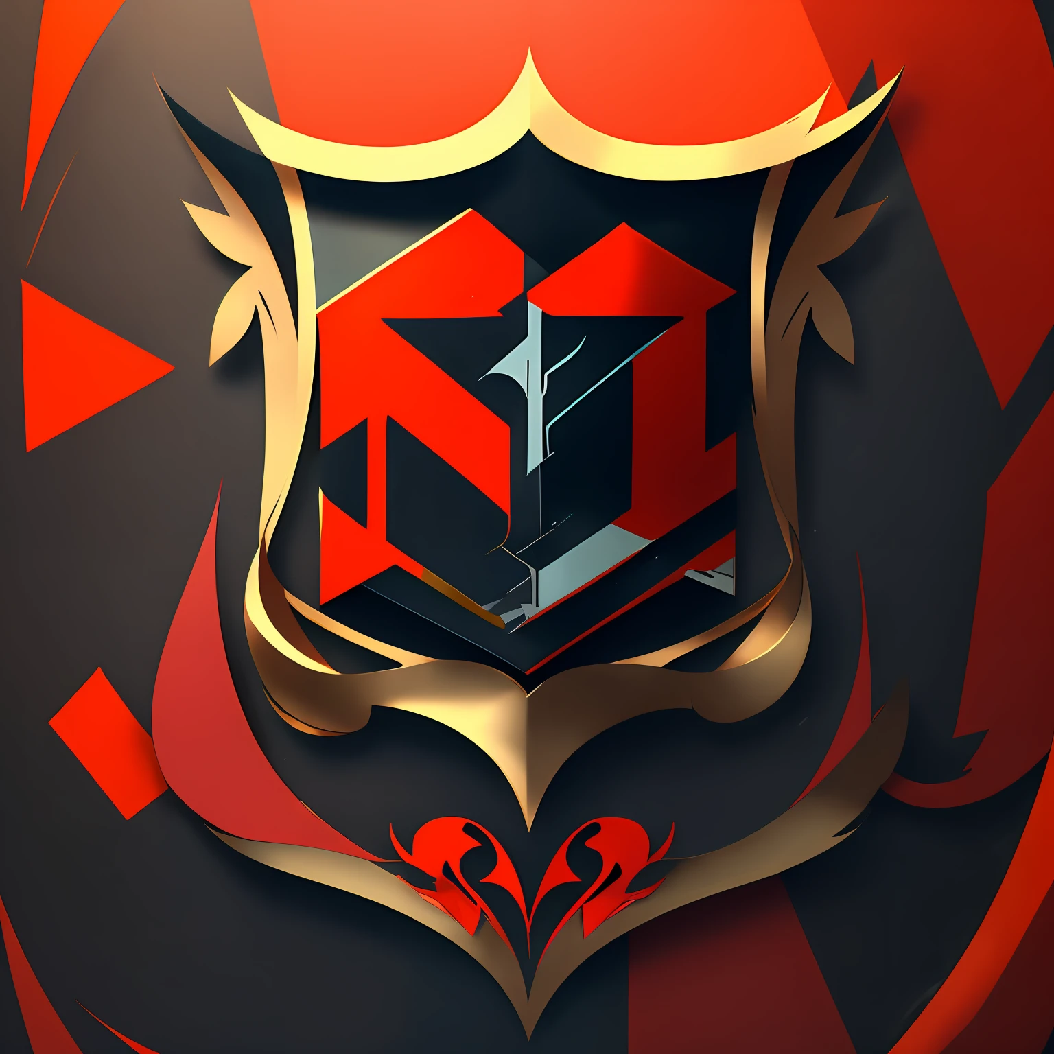 Make a Logo brand with initials GW in the form of Coat of Arms in the colors red and Black or Blue and Black --auto