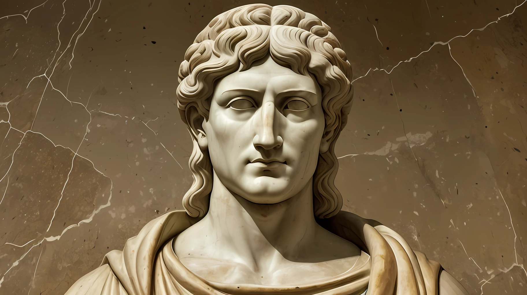 Portrait, realism, photorealism, ancient Roman emperor, as a white marble statue --auto --s2