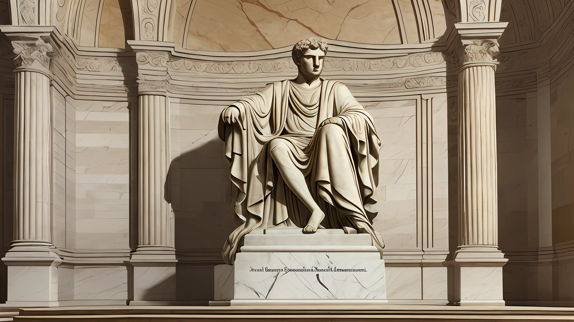 Portrait, realism, photorealism, ancient Roman emperor, as a white marble statue --auto --s2