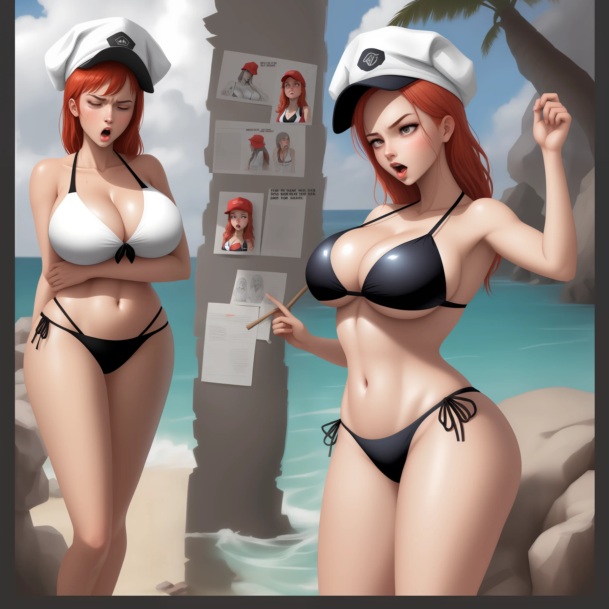 Get wet，Super detailed color comic style ，Shedding ??????，plumw，younger female，Big breasted and shy，White and tender，Eighteen forbidden，redheadwear，Strike ???? poses，Thick legs，Cocked ????????，???????? raised，Squeeze your ????? with both arms，Open-mouthed，Stick out your tongue，Reddened complexion，Eyes rolled upwards