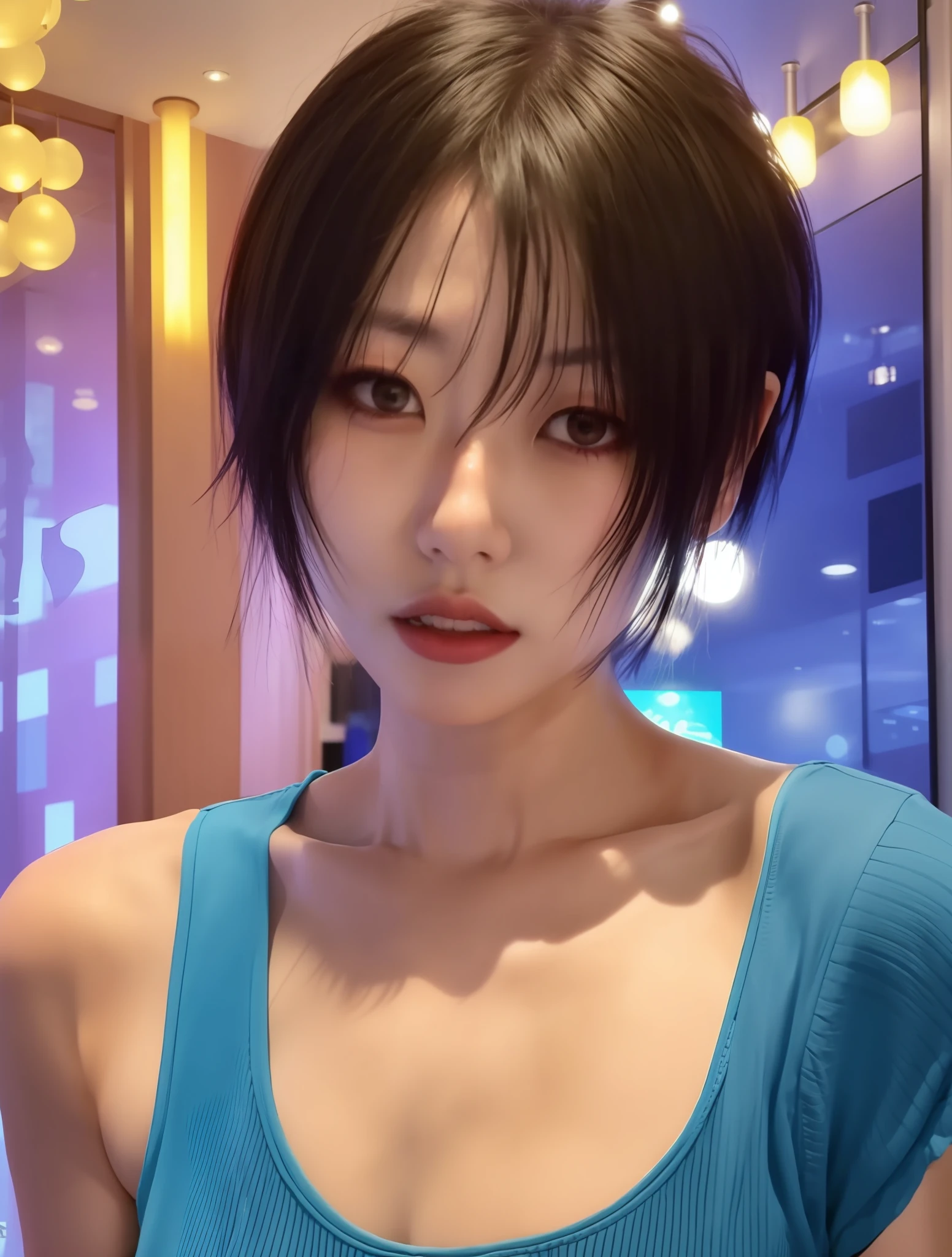 Women with short hair,Mid-bust,tmasterpiece,Upper body close-up