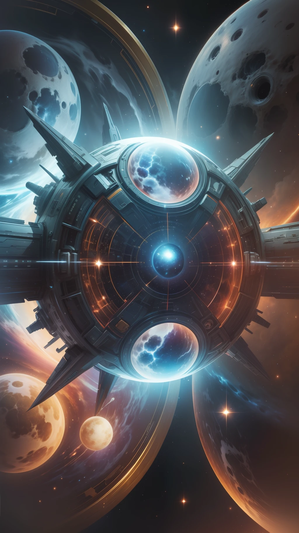 "Uma capa de RPG espacial divina, Cosmic and mythical with ultra-precise detailsultra high resolution (8k)"