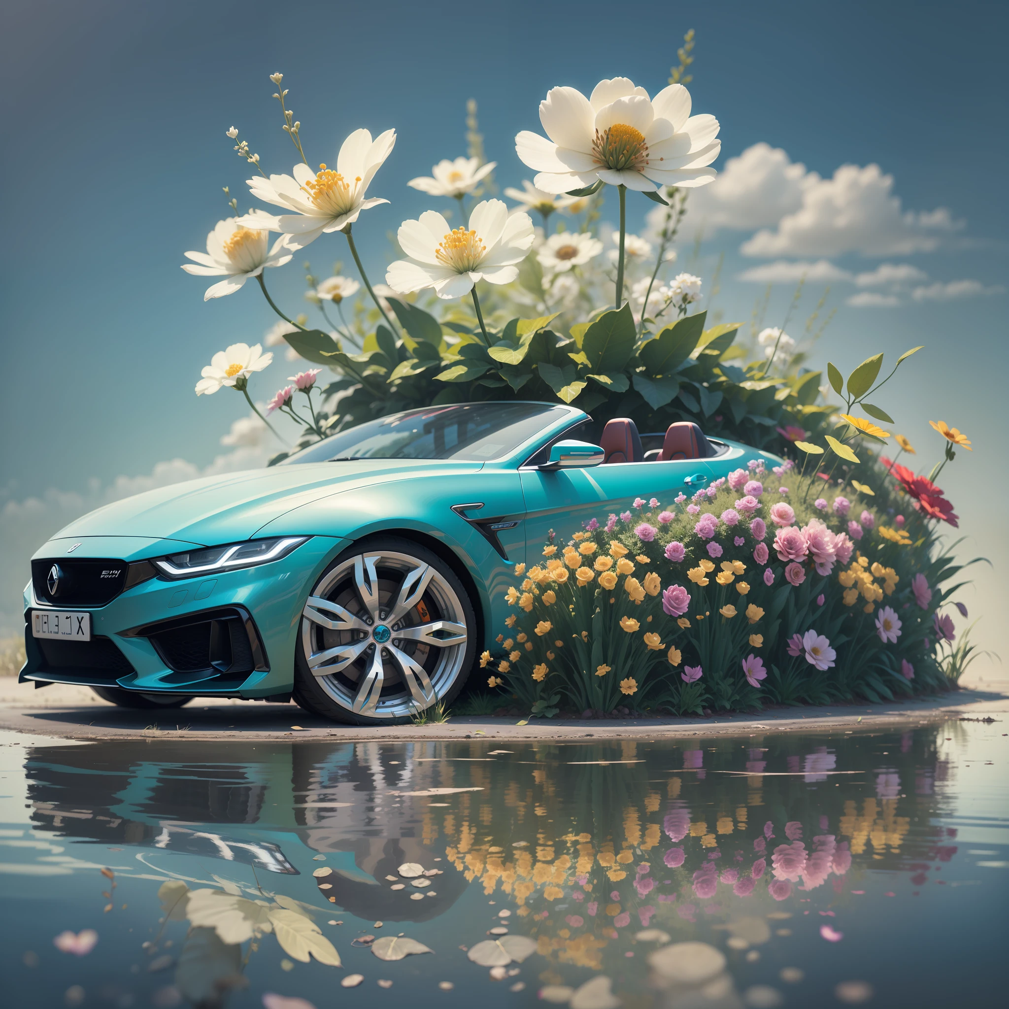 Flowers,Concept car,full of life,flower sea,high-class,ellegance