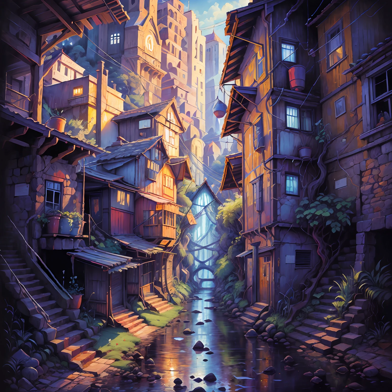 imagem, arte em pintura estilo cubista, oleo sobre madeira. abelhas com asas grandes e coloridas, expressionista. --auto