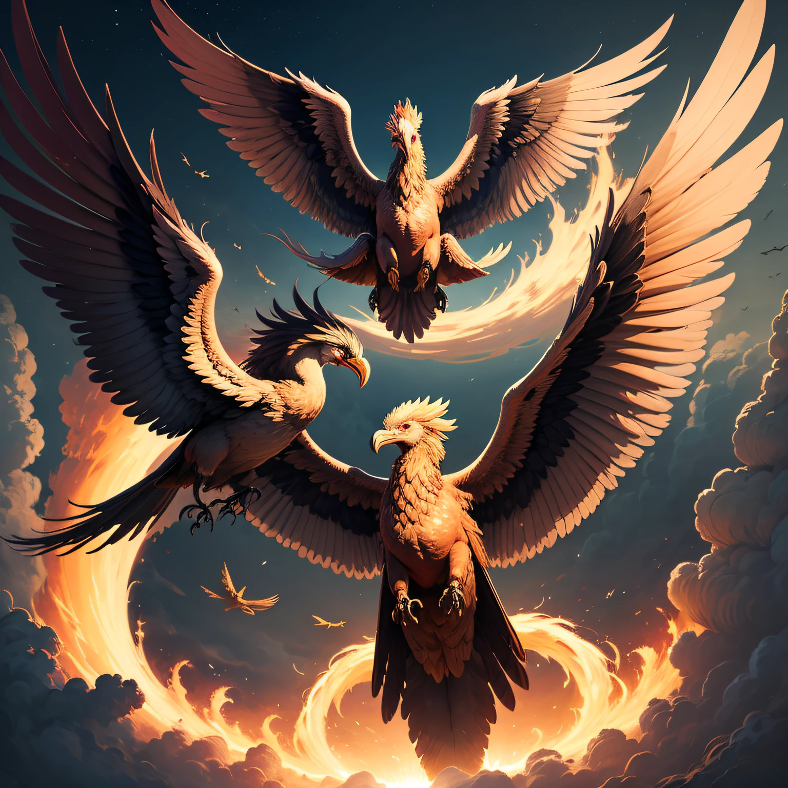 Phoenixes soar in the sky --auto