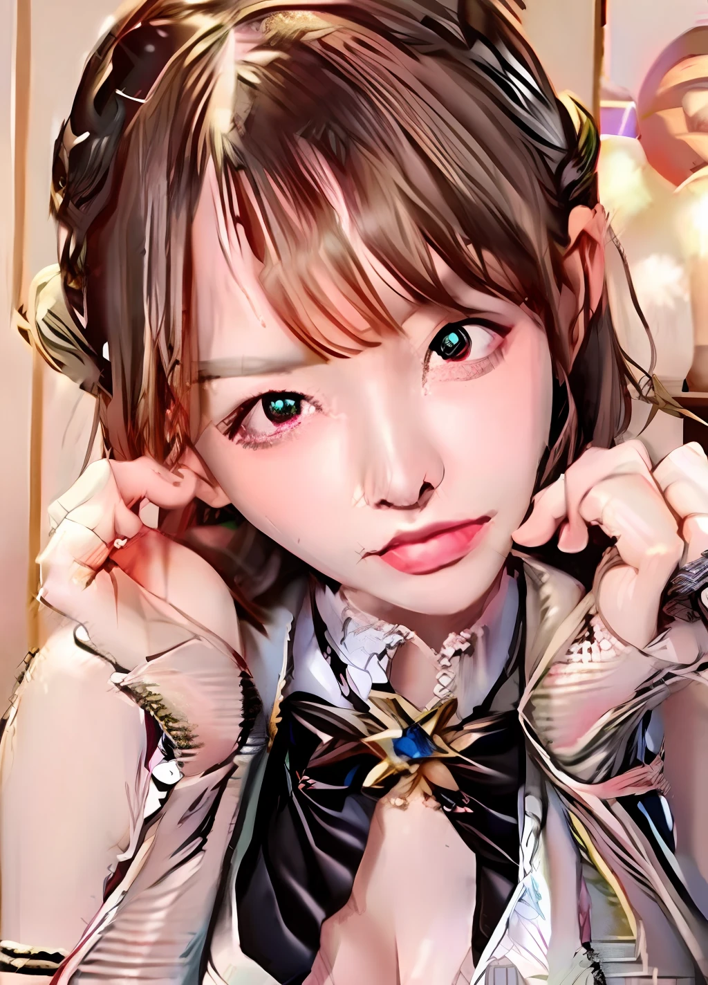 Kizi,adolable,二重まぶた,largeeyes,chineseidol,photorealestic,petty face,