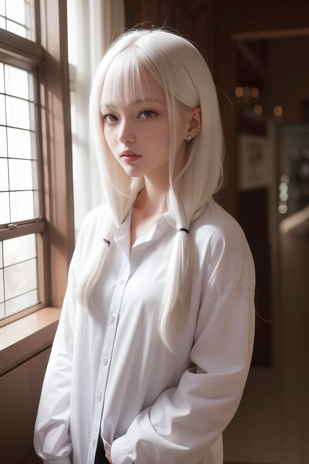 with white hair