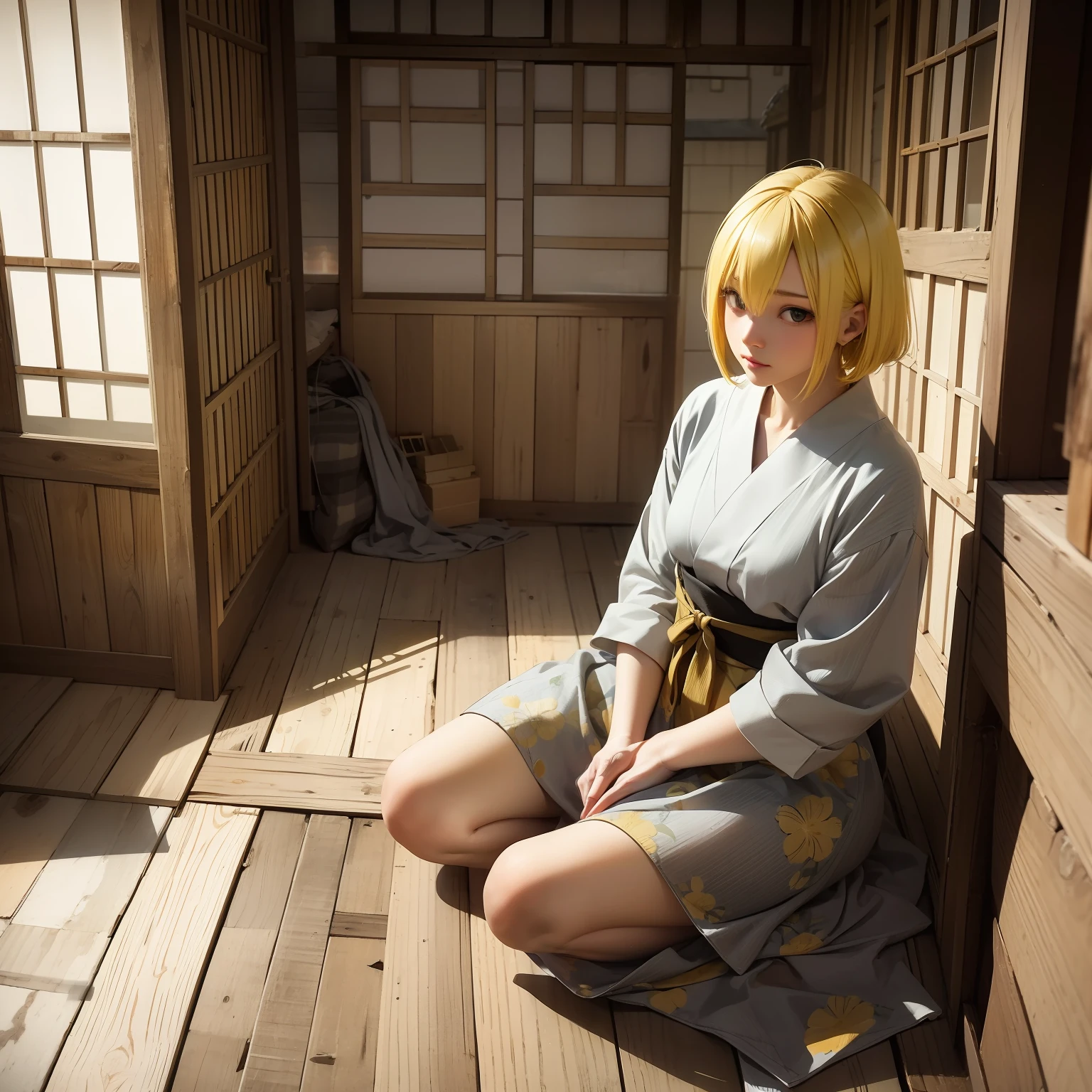 Yellow hair，firelight，Konoha village， --auto