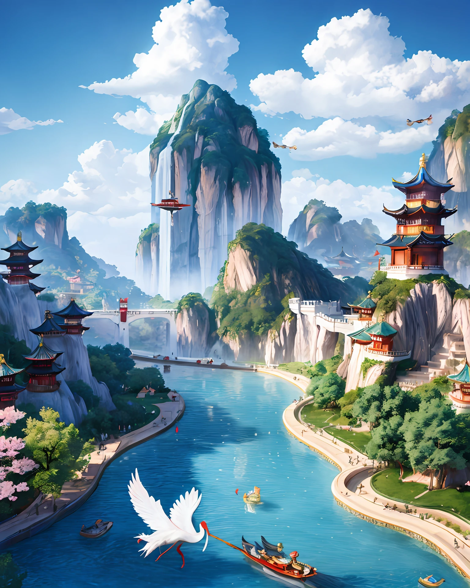Xiu Immortal Xuanxian Wonderland White Cloud Immortal Crane Imperial Sky