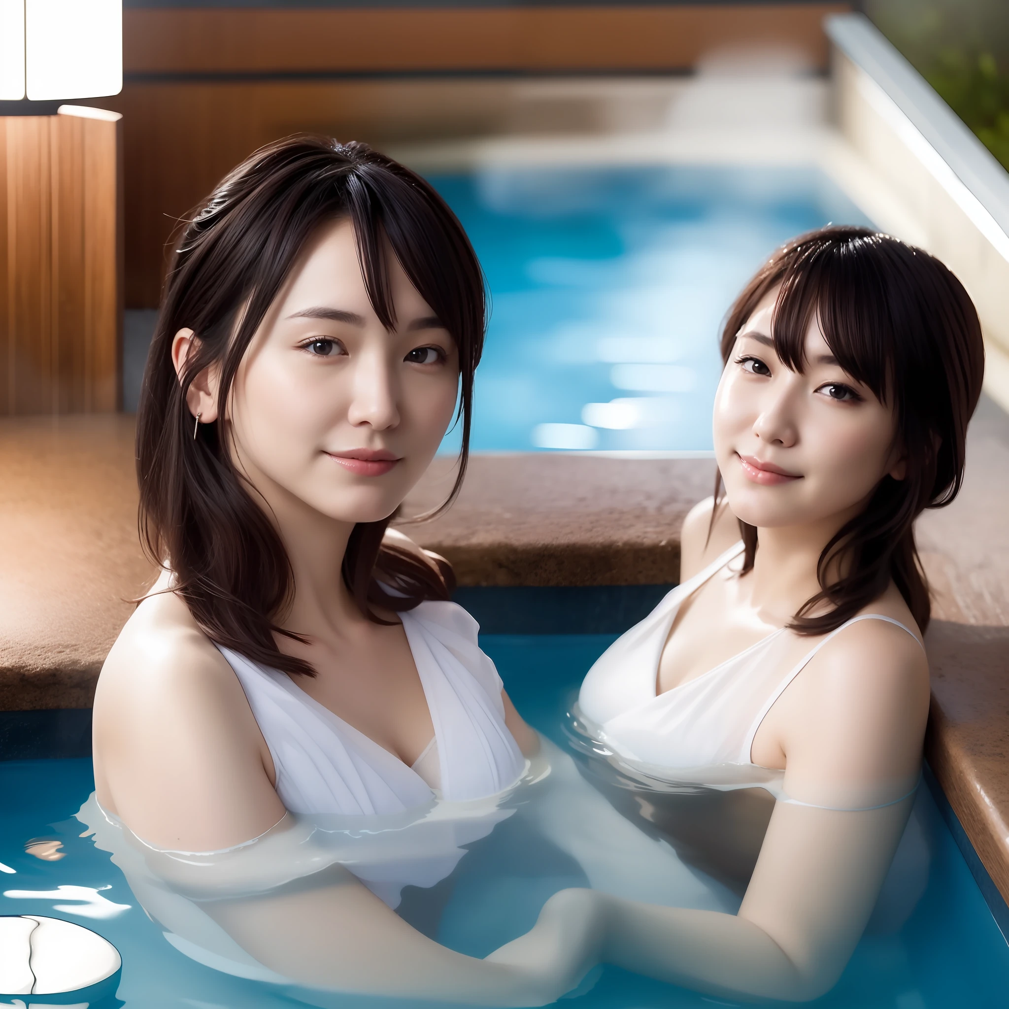 A beautiful woman who soaks in an onsen