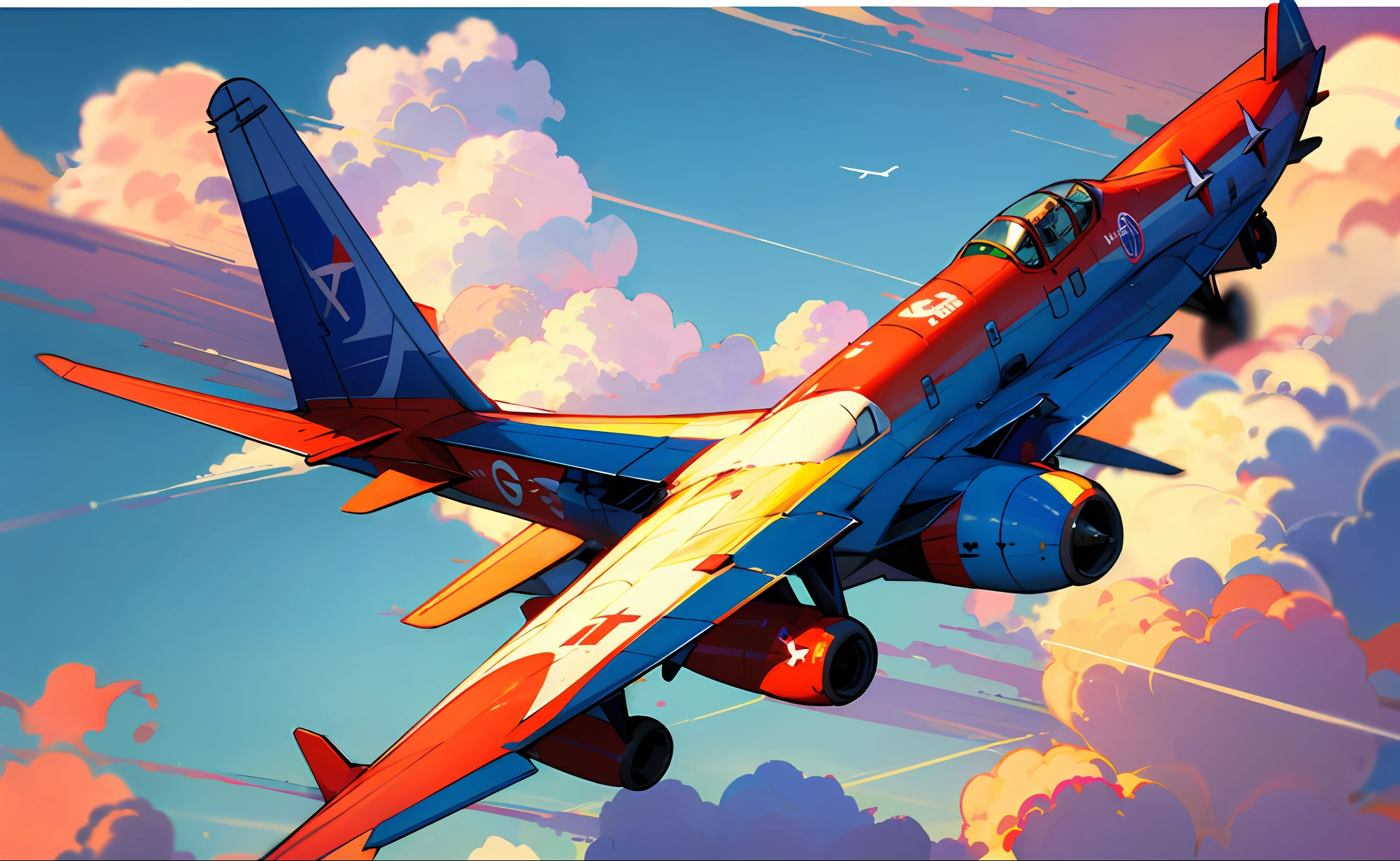 Clouds airplane realistic