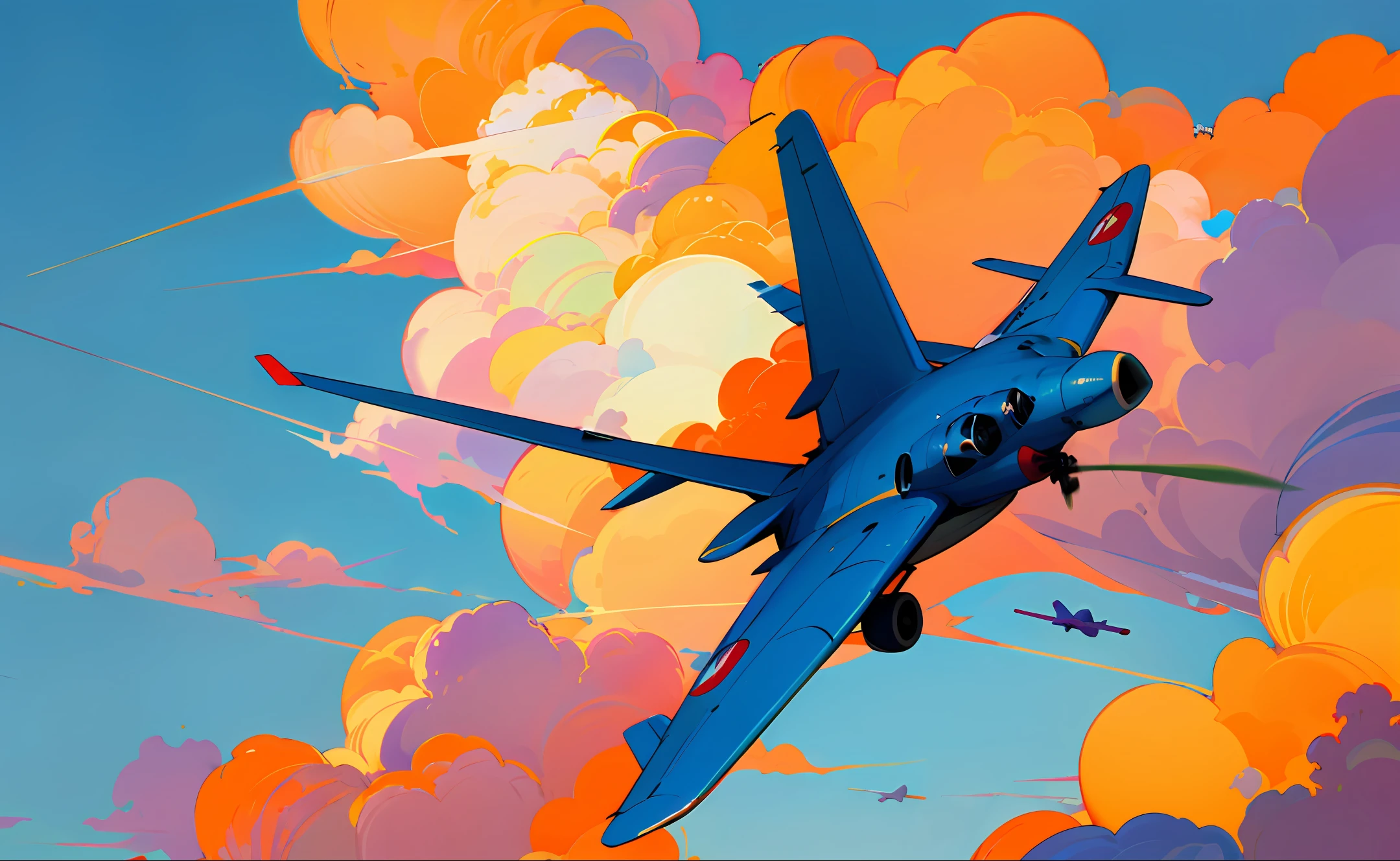 Clouds airplane realistic
