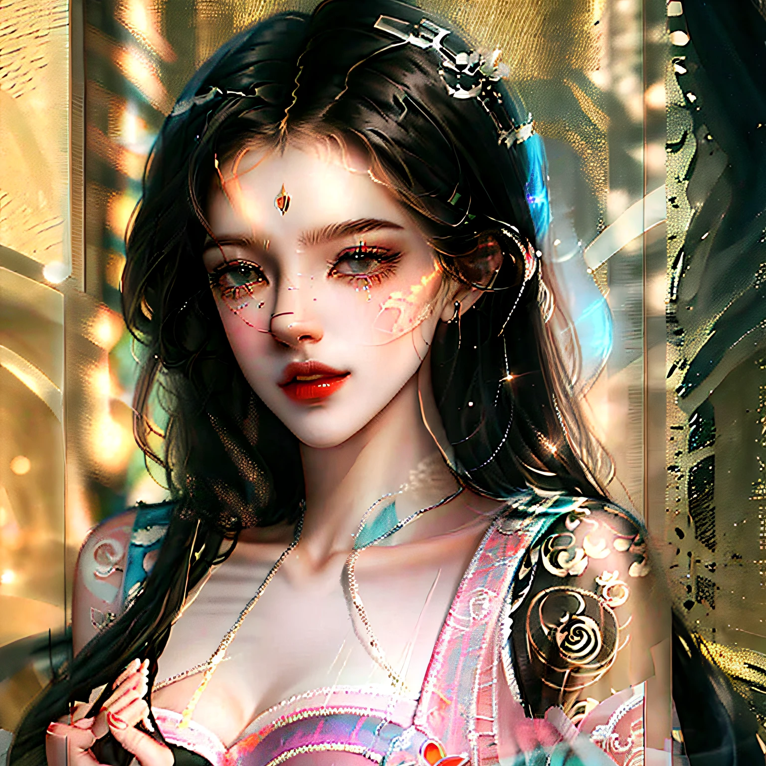Scorpion braids，The stunning delicate face is white and moving，A pair of eyes appear particularly agile，The appearance is beautiful and attractive，And there is an indescribable special temperament --auto