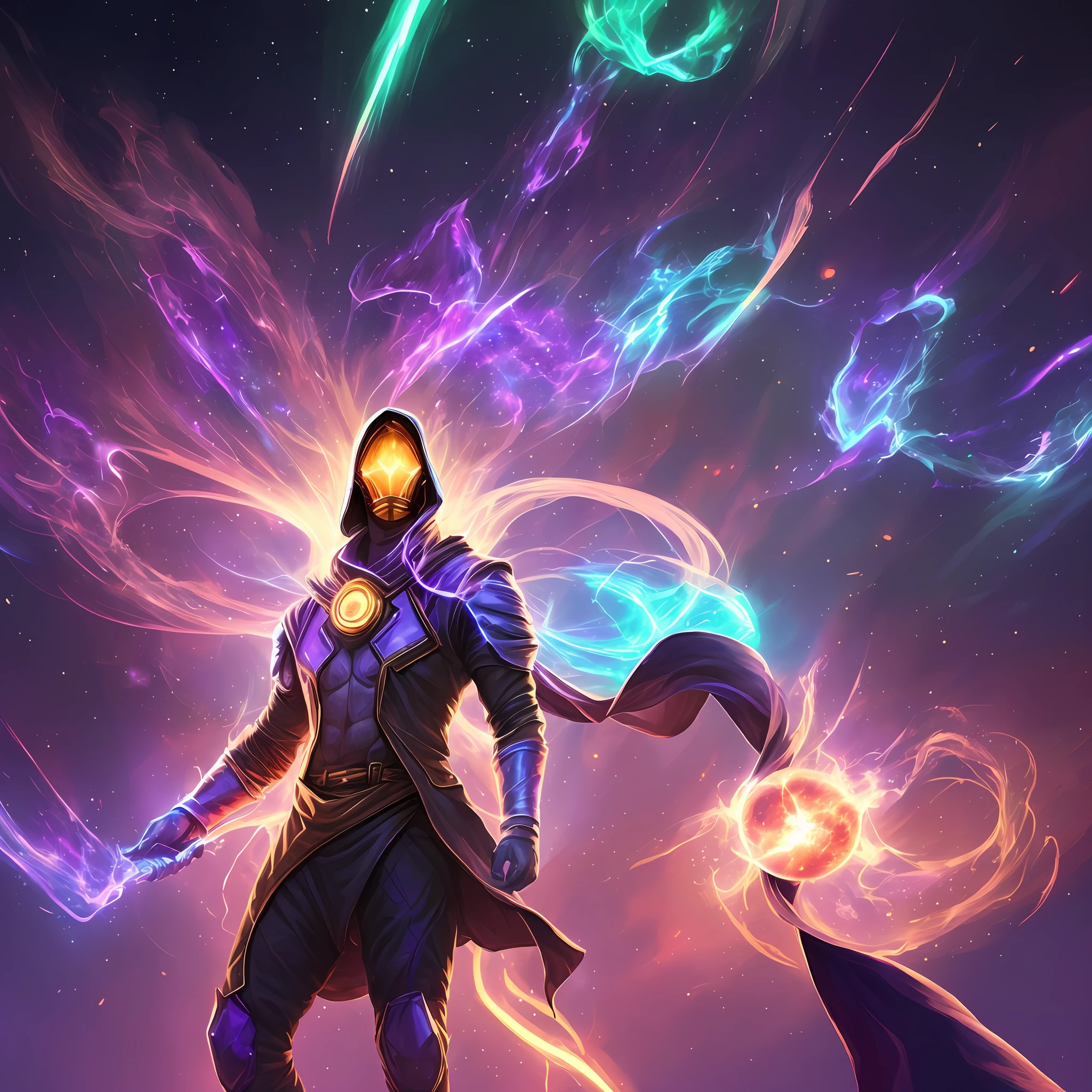 a digital painting of a man with a glowing body, cosmic entity, quality astral projection render, electric aura with particles, nebula aura surrounding subject, purple energy, auras, energy aura, dota 2 concept art, aruze colour aura, purple aura, psionic, galactic dmt entity, electric aura, neon glow concept art, antimage, galactic entity --auto