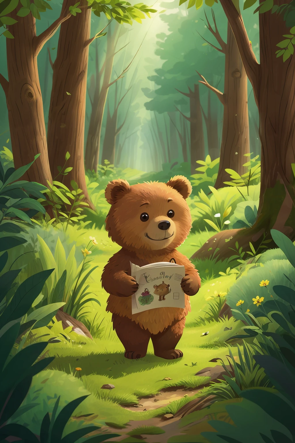 um urso  pequeno , garoto, Deciduous Forest, Perdido