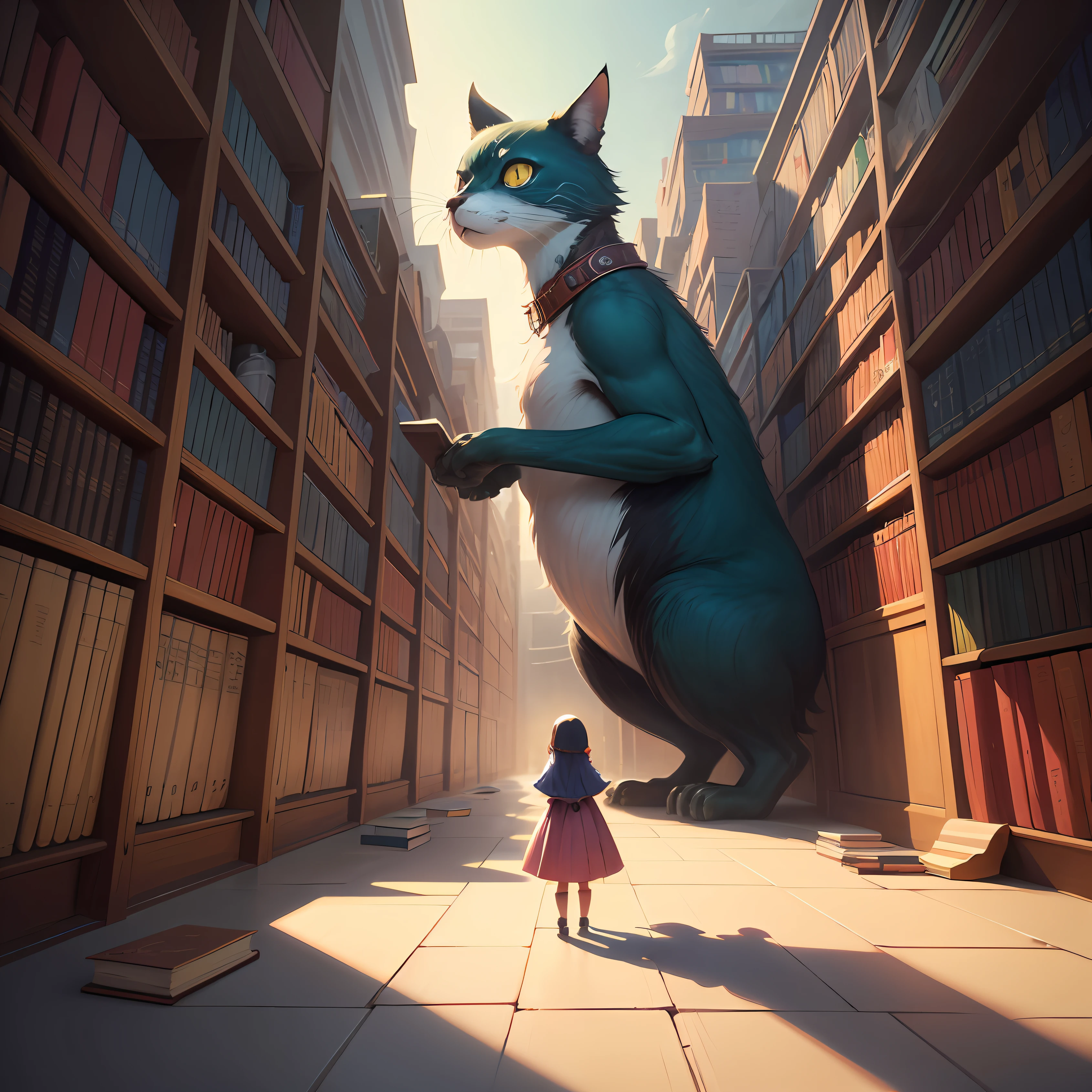 there are many books on the side of the road, a storybook illustration by Anna Haifisch, tumblr contest winner, naive art, storybook style, the art of books, books all over the place, storybook art, endless books, library of babel, storybook realism, !!!esao andrews!!!, colourful books, the library of babel --auto