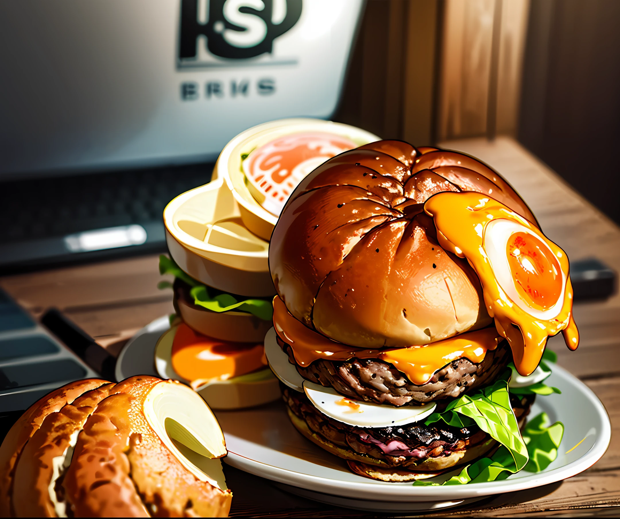 Cyberpunk egg burger
