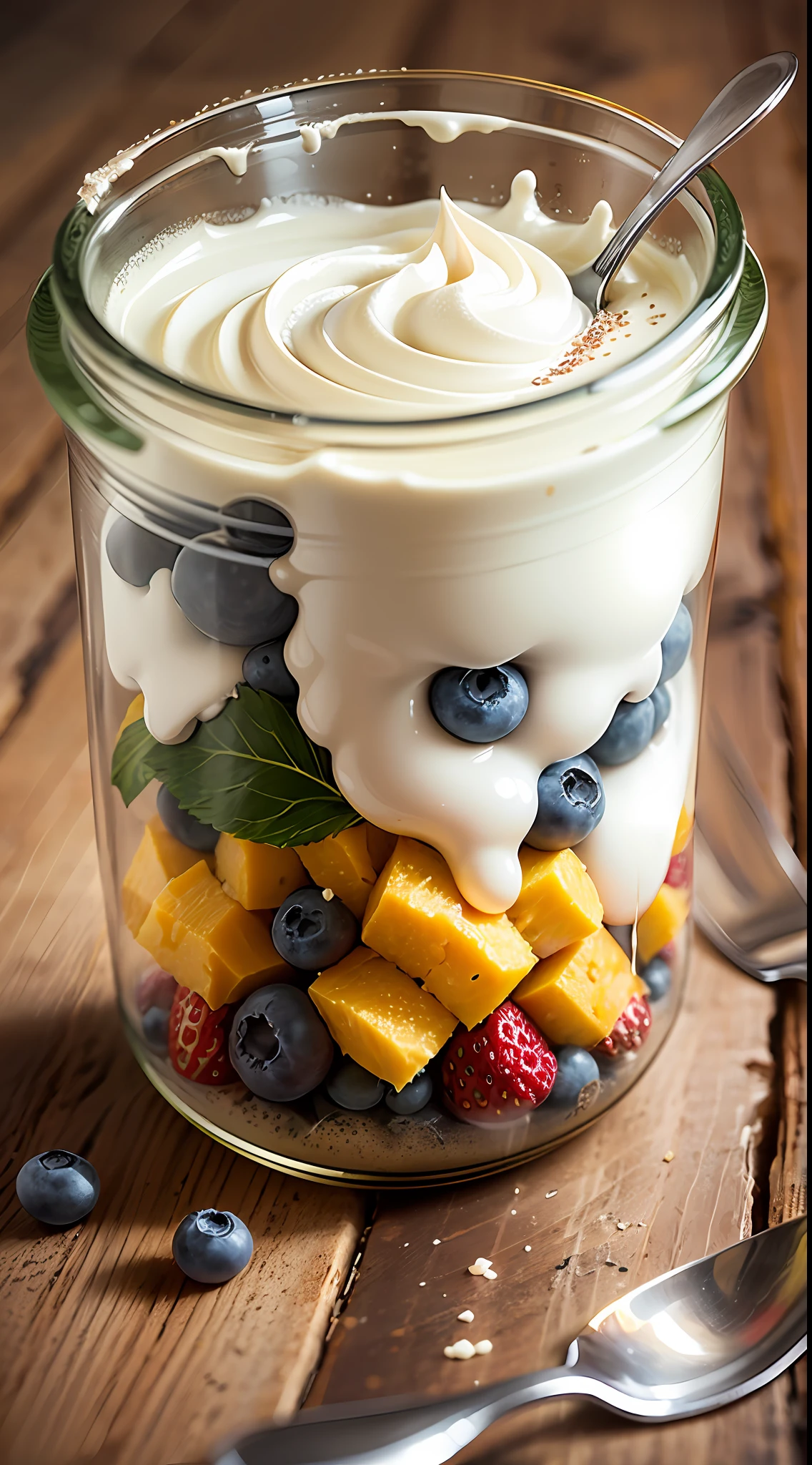 2 tablespoons chia seeds 1 cup milk (can be cow's milk, vegetable milk or yogurt) 1 tablespoon honey or other sweetener of your choice 1 teaspoon vanilla extract (optional) Chopped fresh fruits (For example, strawberries, kiwi, mango, blueberries, etc.) for topping --auto --s2