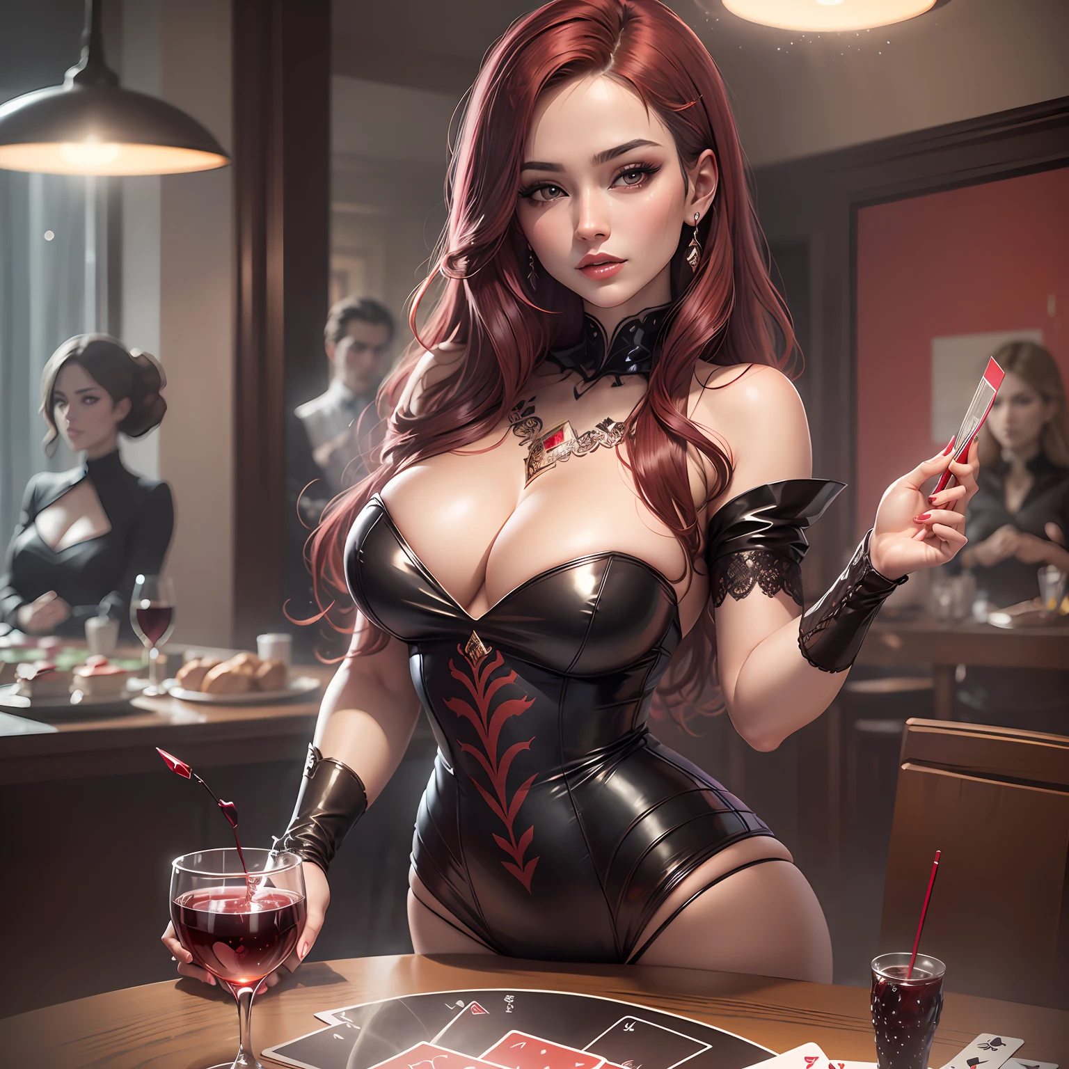 Ada Wong, vestir, cetim, whisky, champanhe, restaurante, Lara Croft, barlhos, cartas, poker --auto