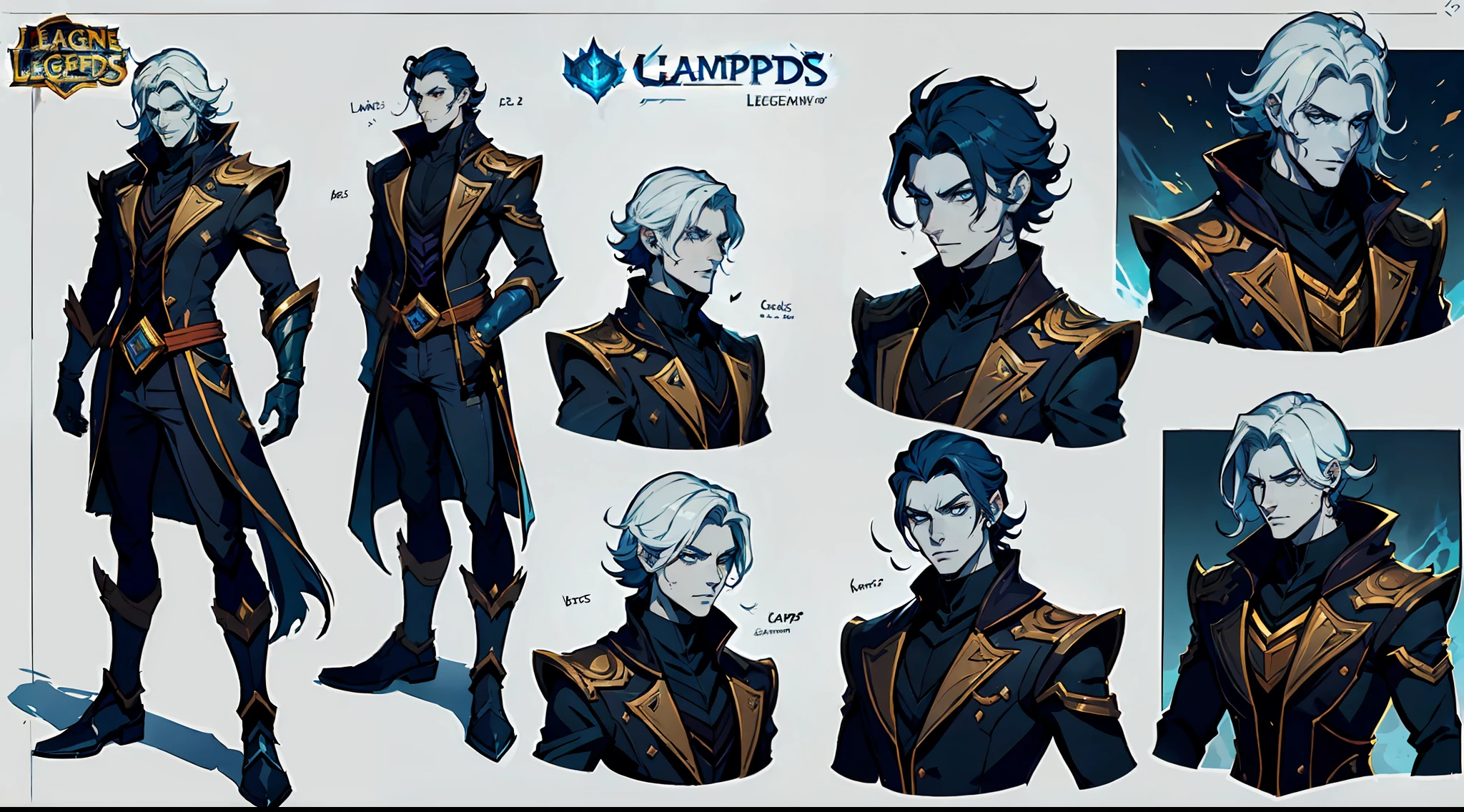 ((obra-prima)),(((melhor qualidade))),(folha de design de personagem, mesmo personagem, frente, lado, costas), 1boy, solo, (Volibear, o campeão de League of Legends:1.6), (karthus, o campeão de League of Legends:1.6), charturnbetalora, arte conceitual, arte conceitual do personagem, Character sketch, refer ence sheet, folha de caractere, (fundo simples, fundo branco: 1.3)