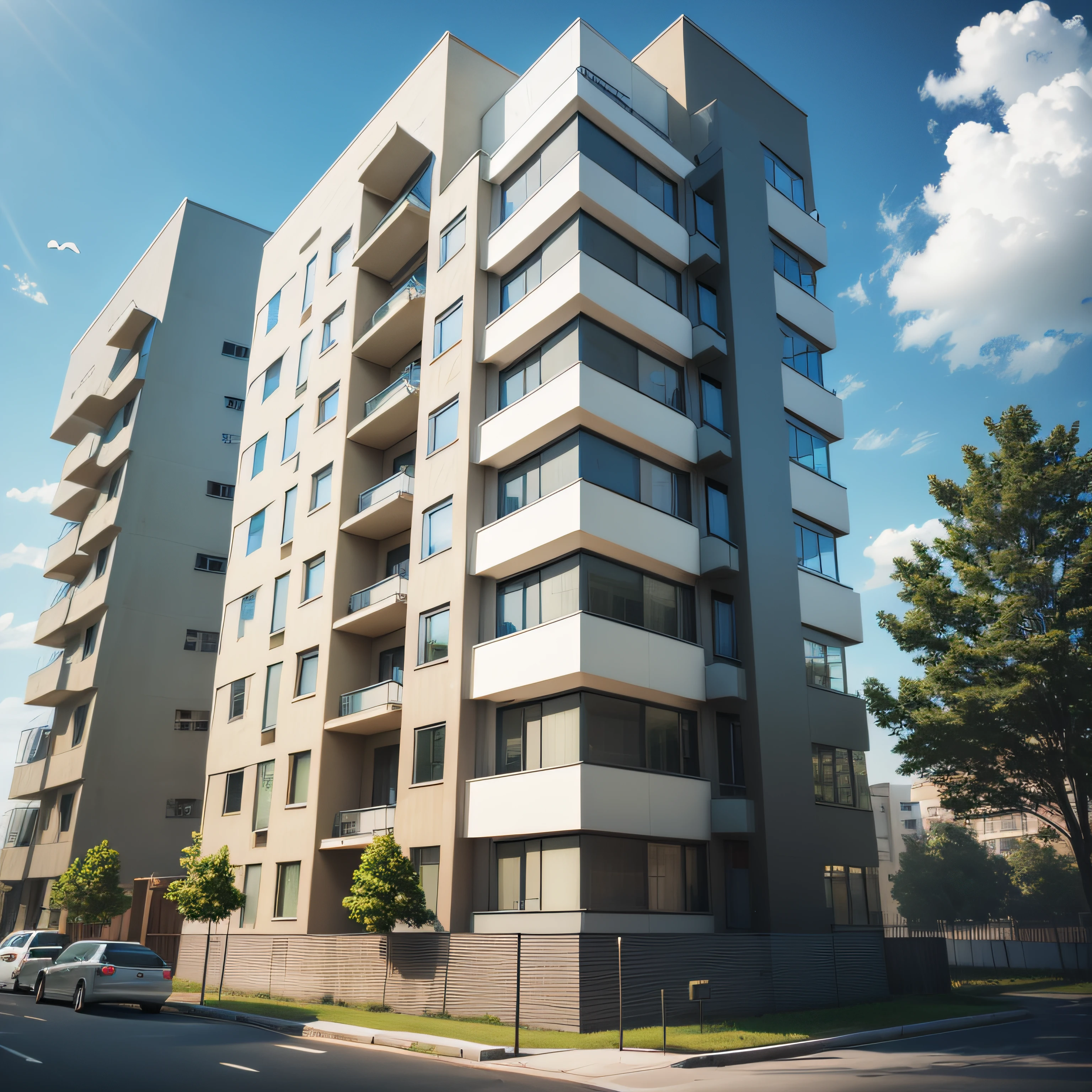 realistic housing development with 6 buildings of 15 floors --auto