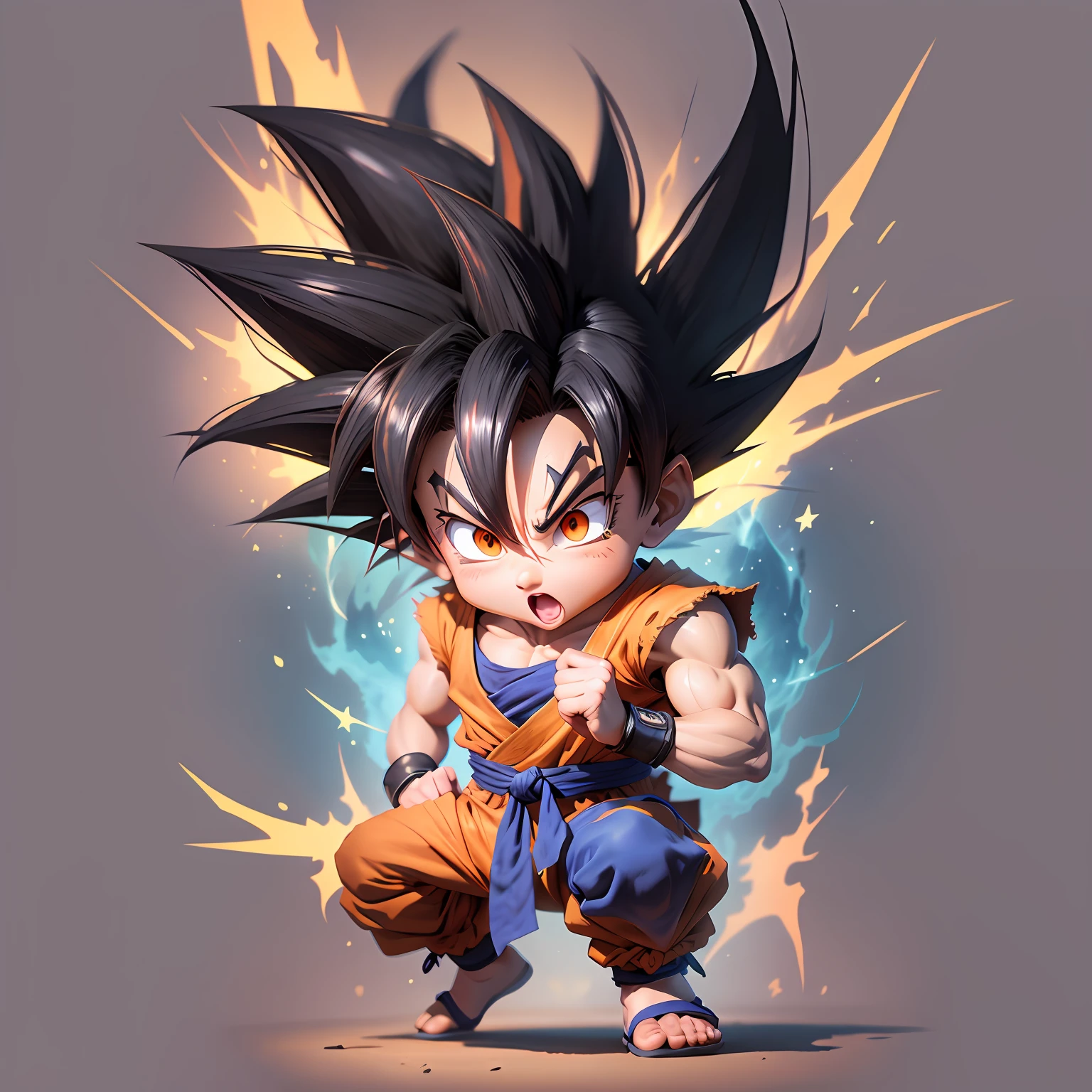 Klein Blue background plus Dragon Ball Son Goku standing --auto