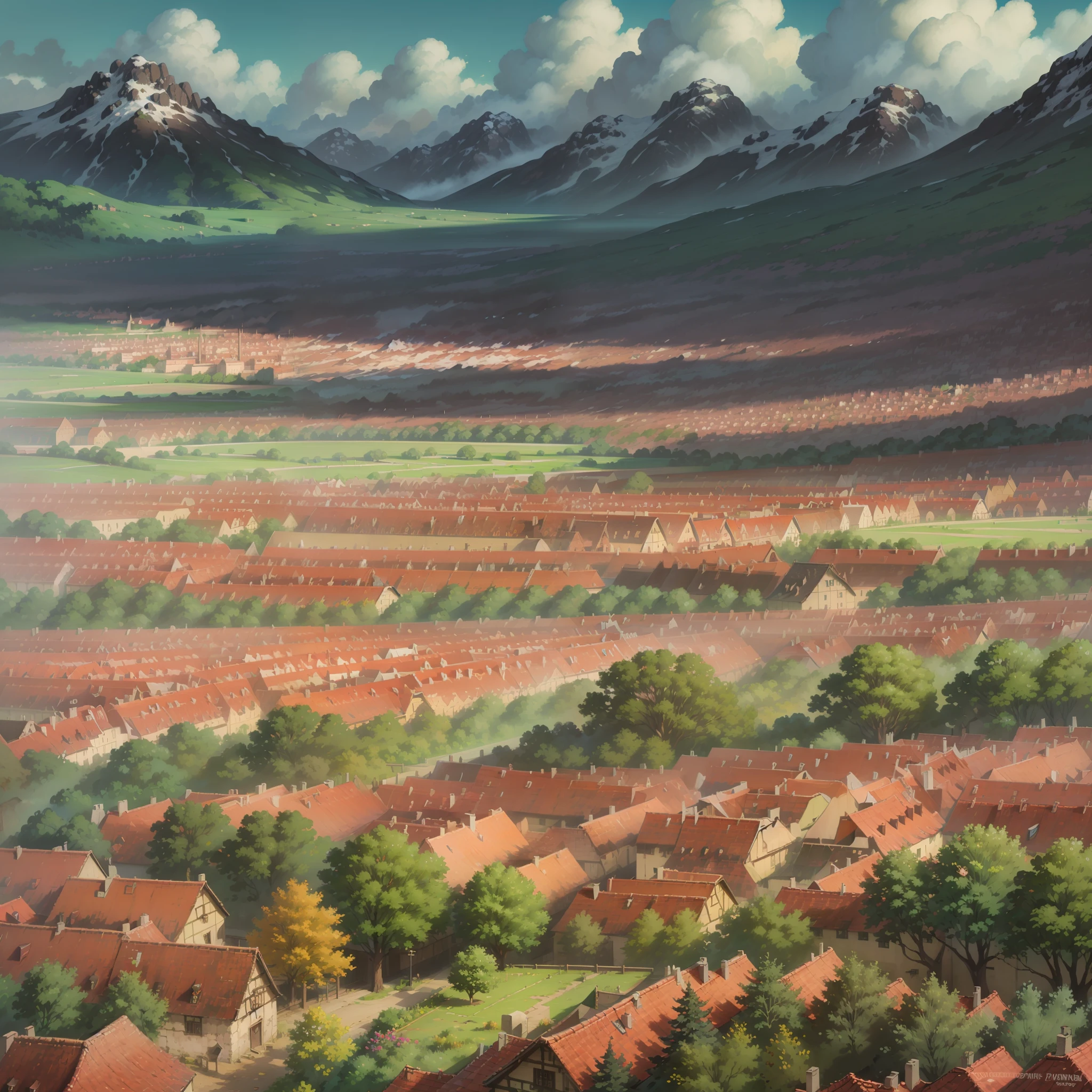 Paisaje urbano de una gran pueblo.