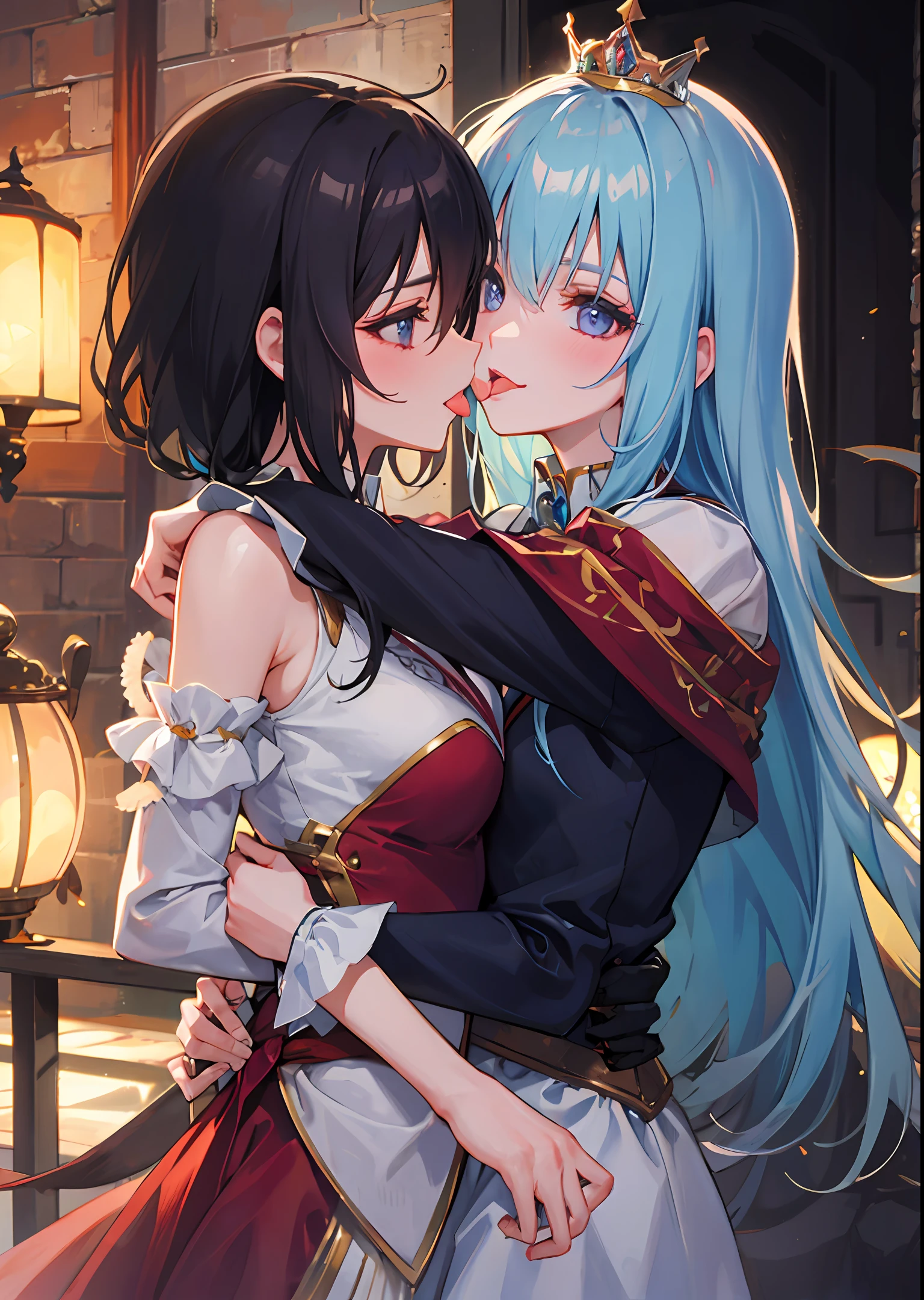 lesbian,Princess hug,tongue kissing
