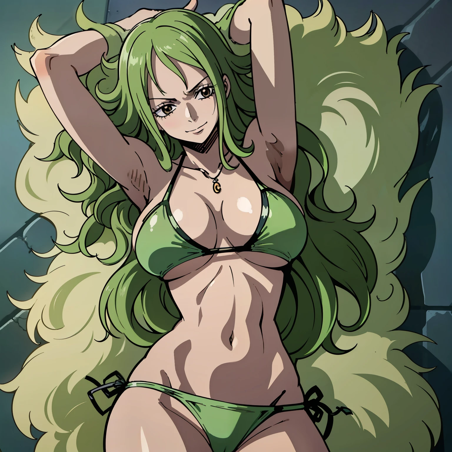 ((obra prima + melhor qualidade)) monet de One Piece, middle boobs, ((bikini and panties)), praia