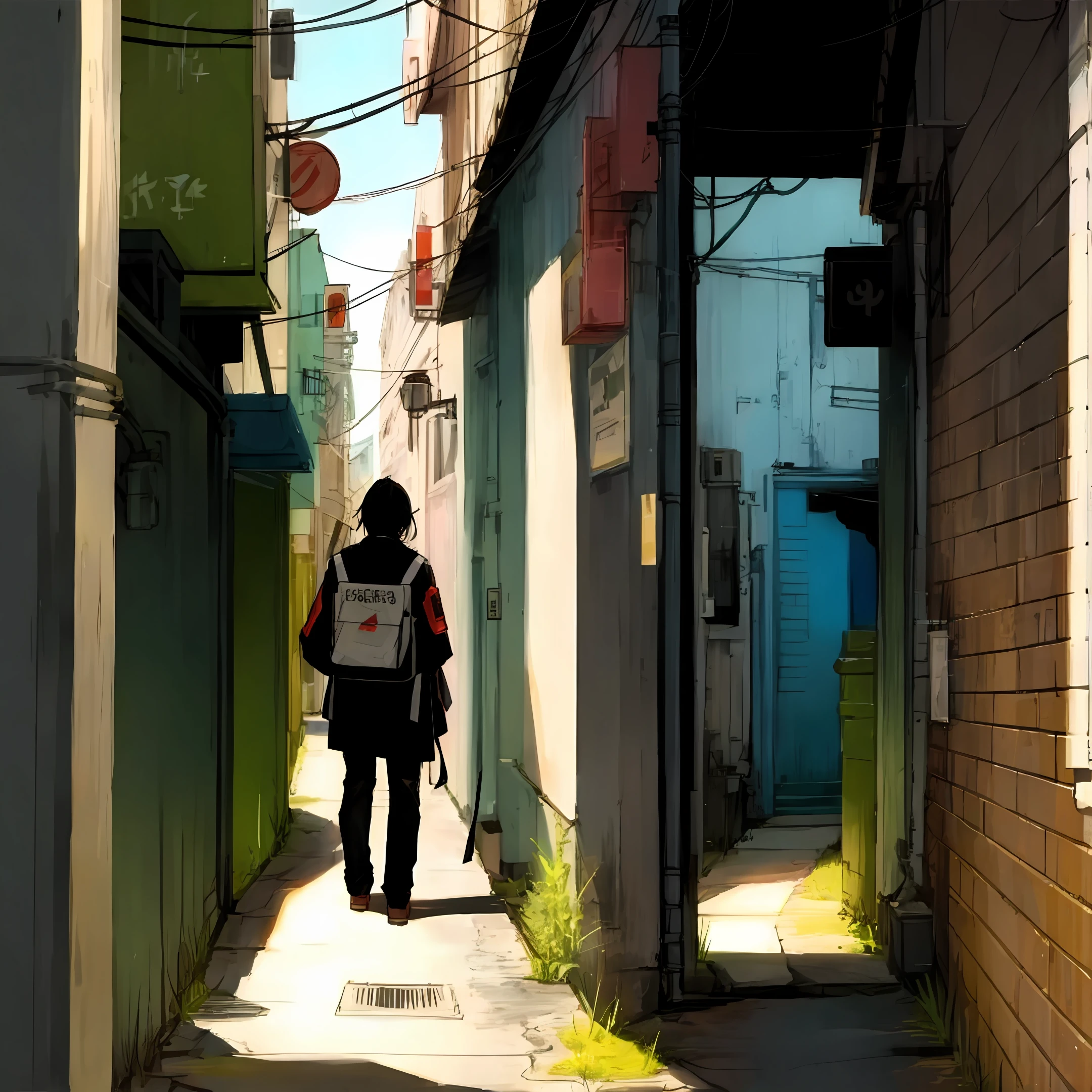 Alley Human Back Non-Human